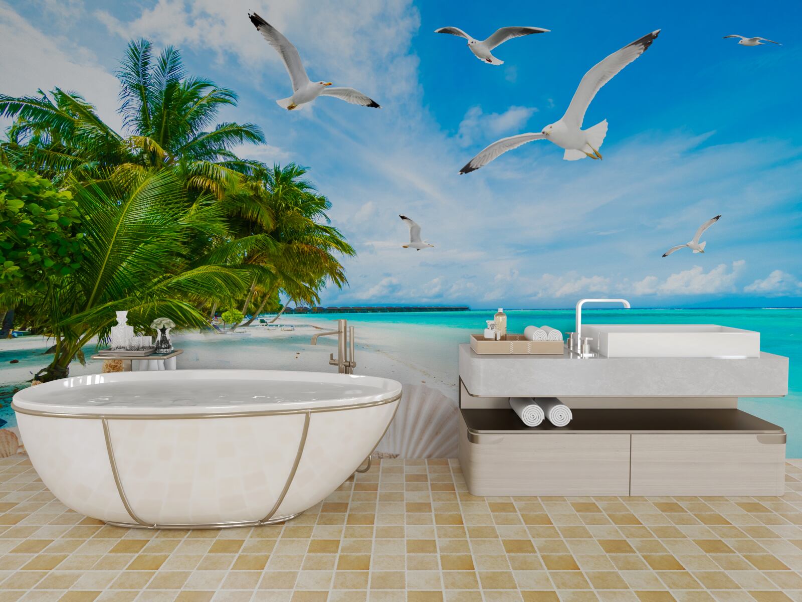 Фотошпалери спокійний тропічний берег