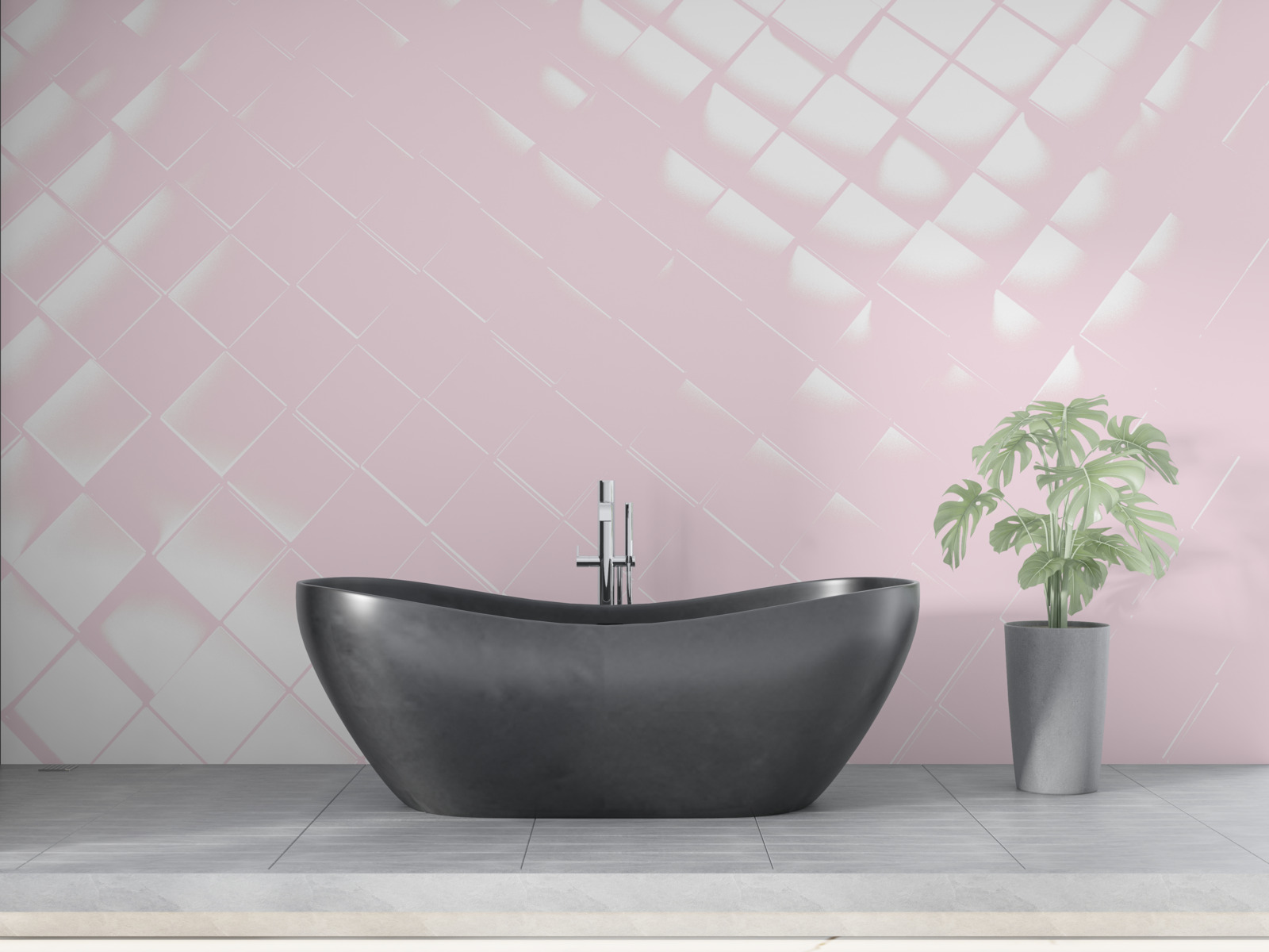 Фотошпалери Геометрія у відтінках білого та рожевого