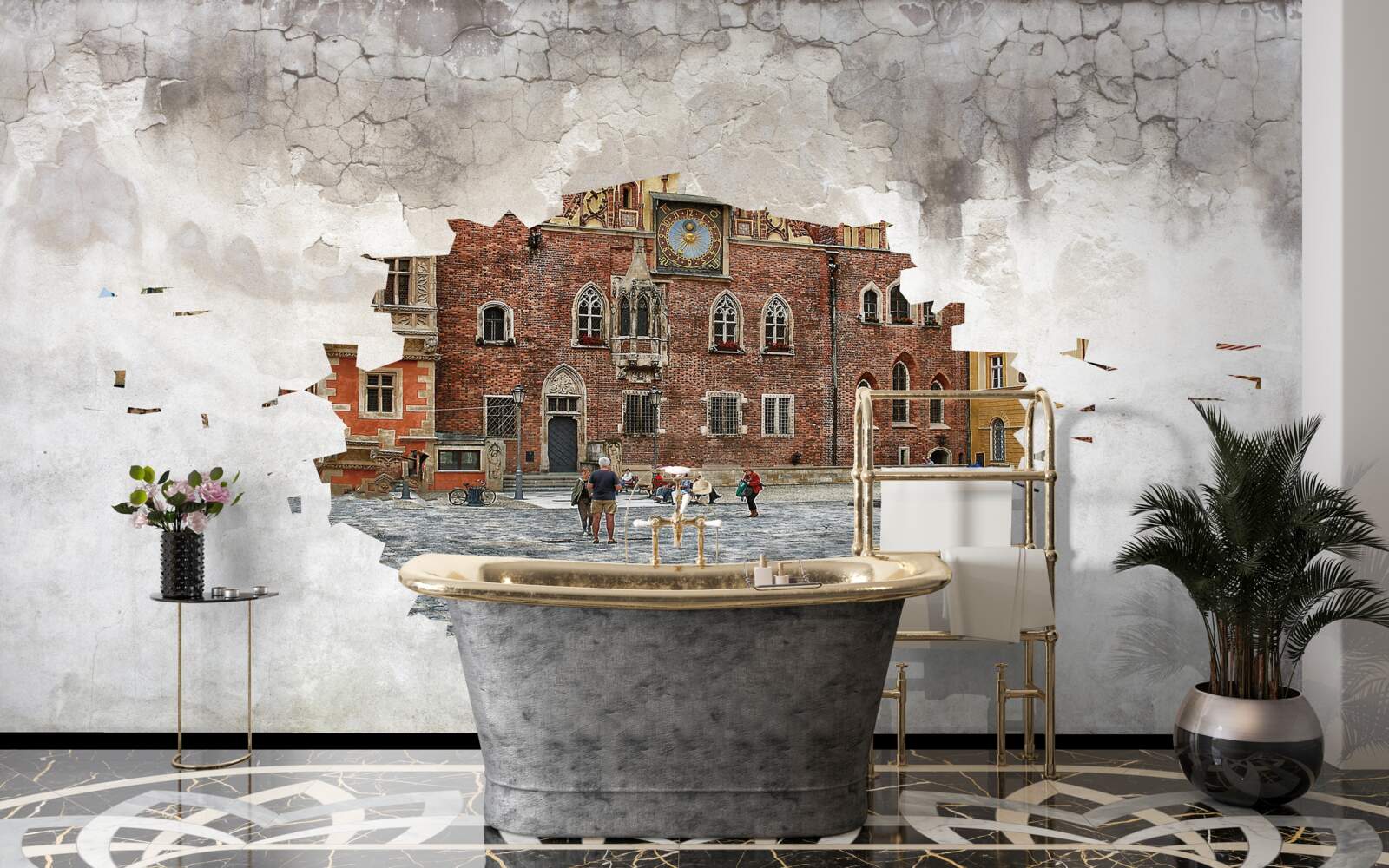 Фотошпалери вулиця в маленькому тихому містечку