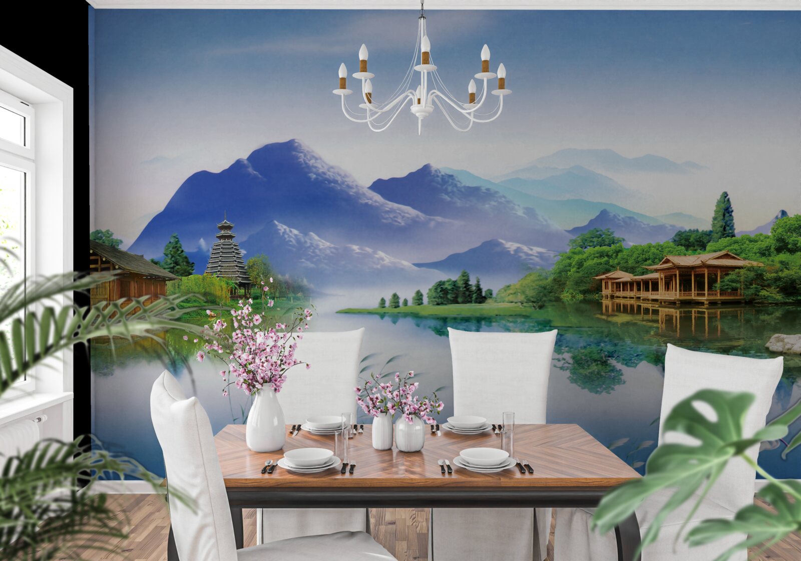 Фотошпалери гірське озеро в літньому пейзажі