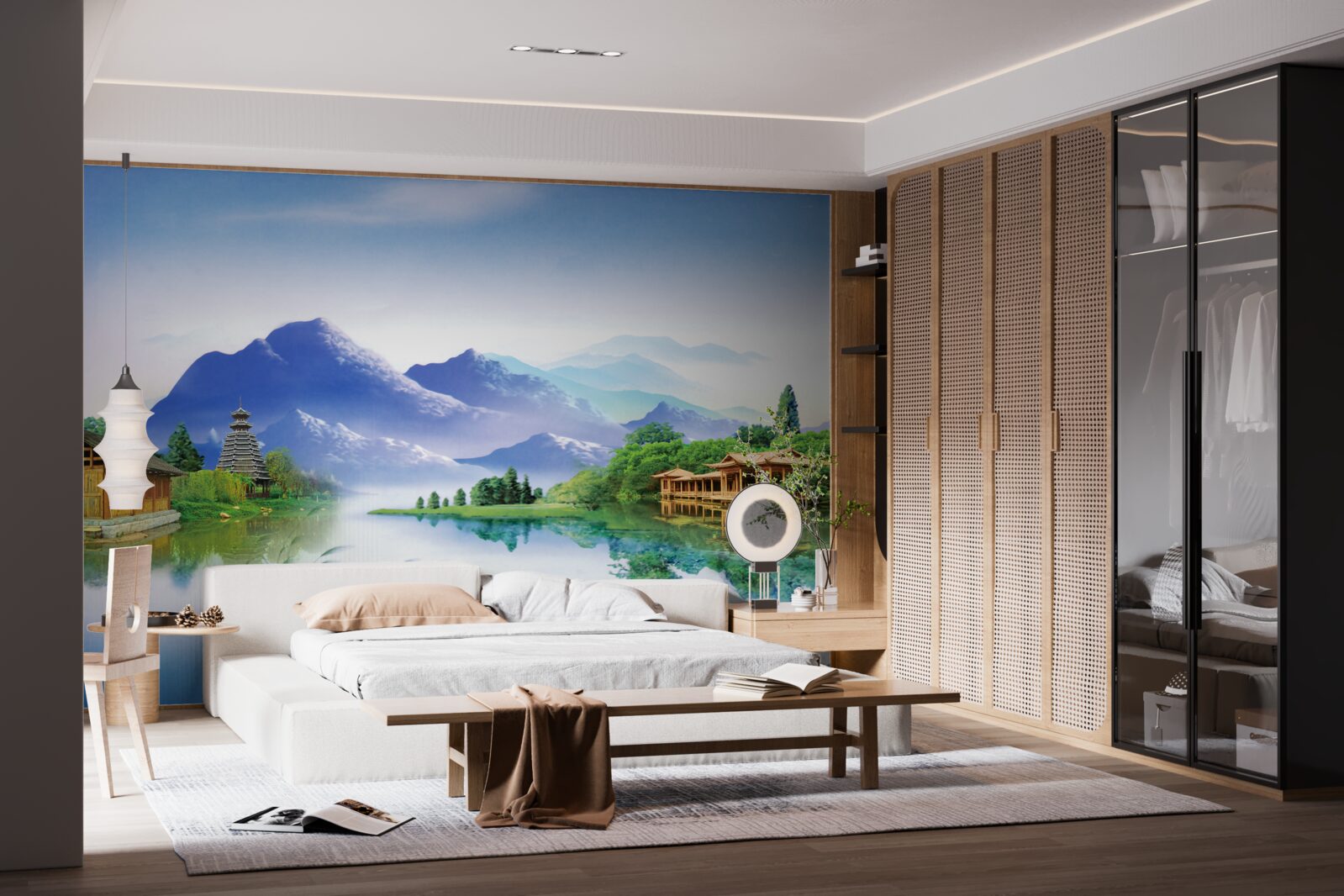 Фотошпалери гірське озеро в літньому пейзажі