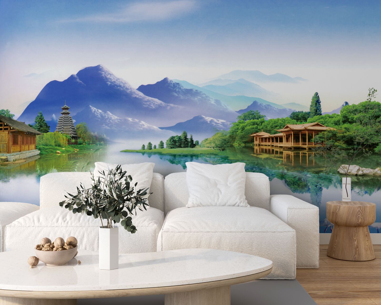 Фотошпалери гірське озеро в літньому пейзажі