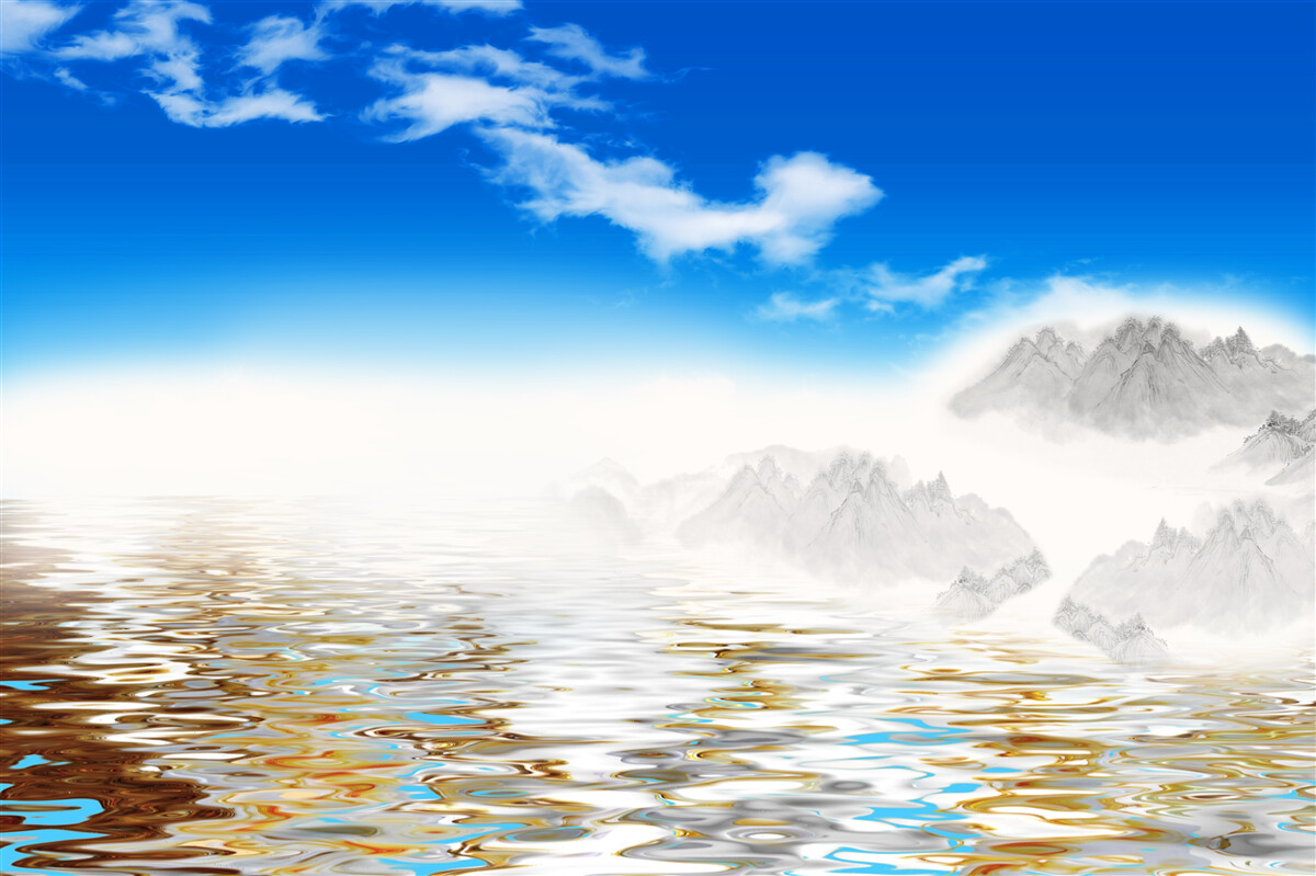 Фотошпалери тиха вода під горами