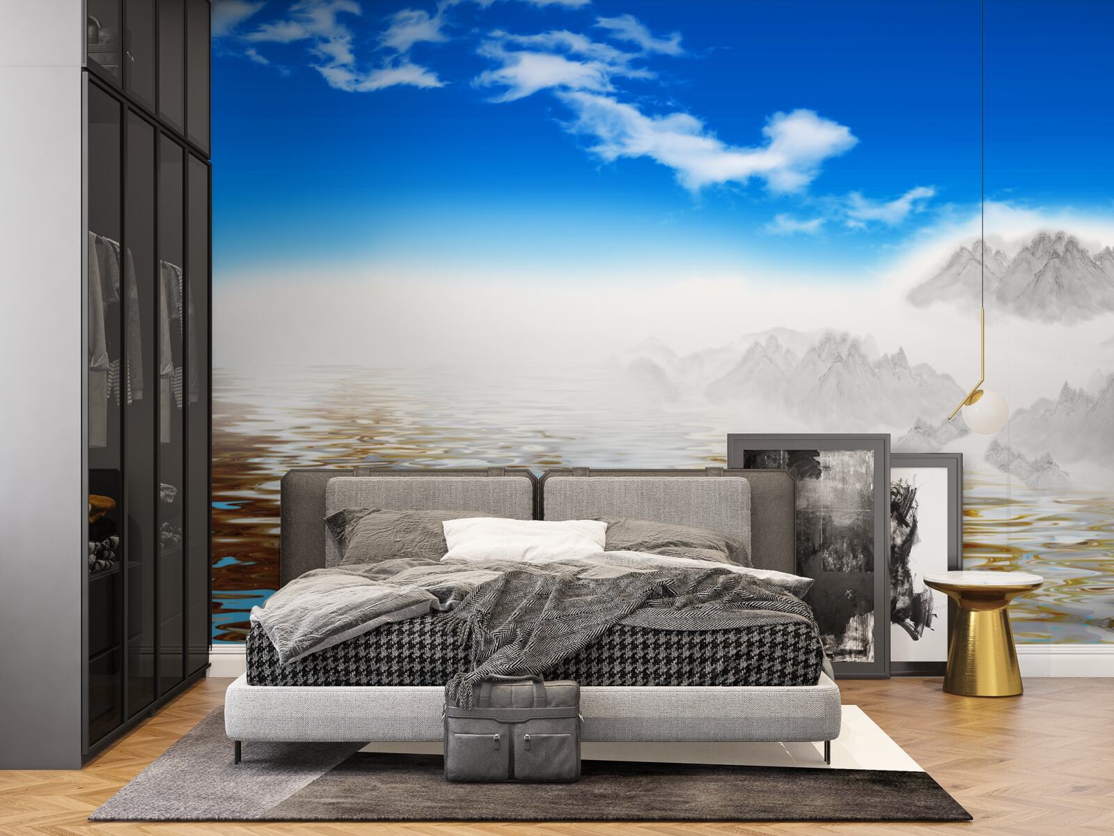 Фотошпалери тиха вода під горами