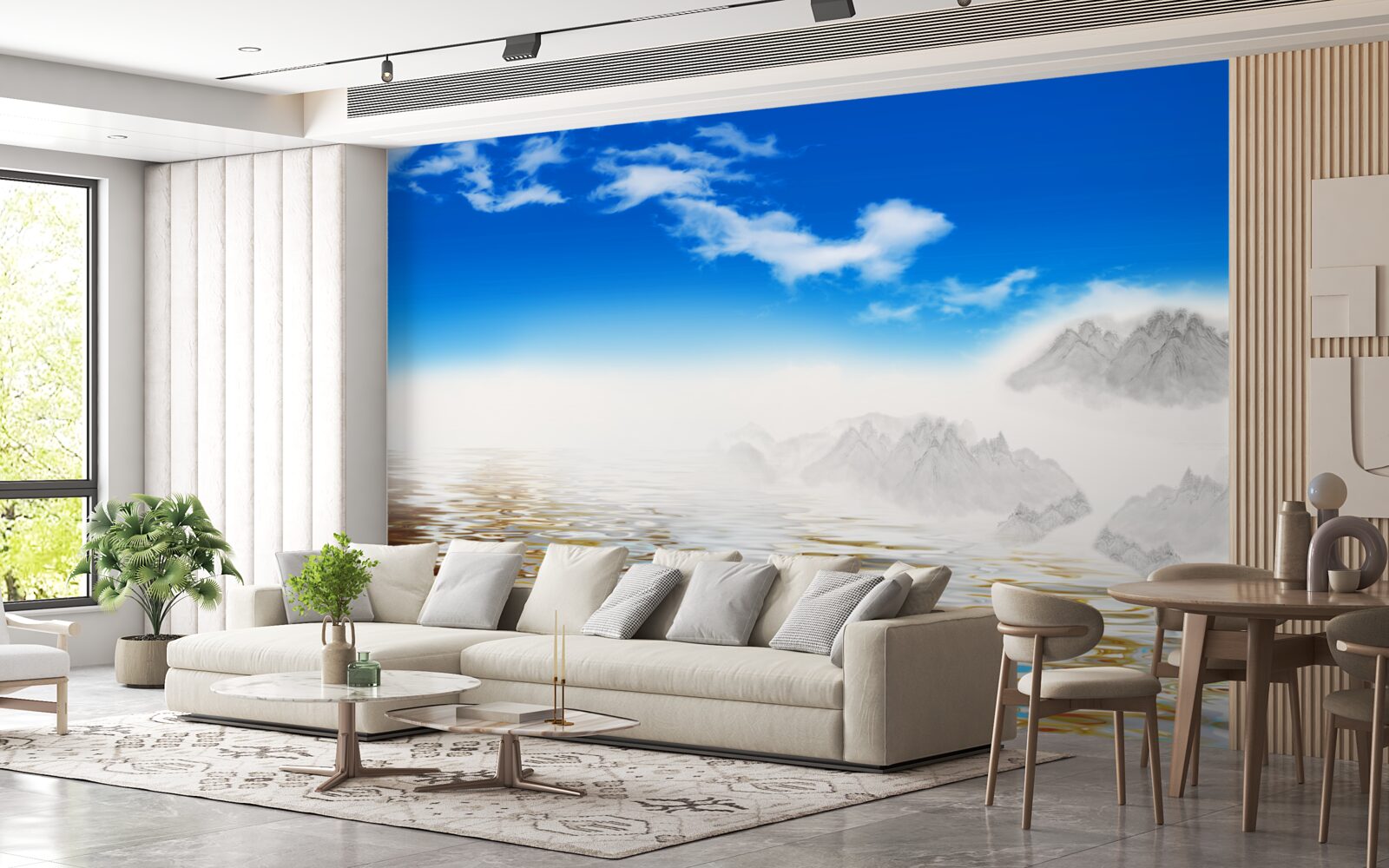 Фотошпалери тиха вода під горами