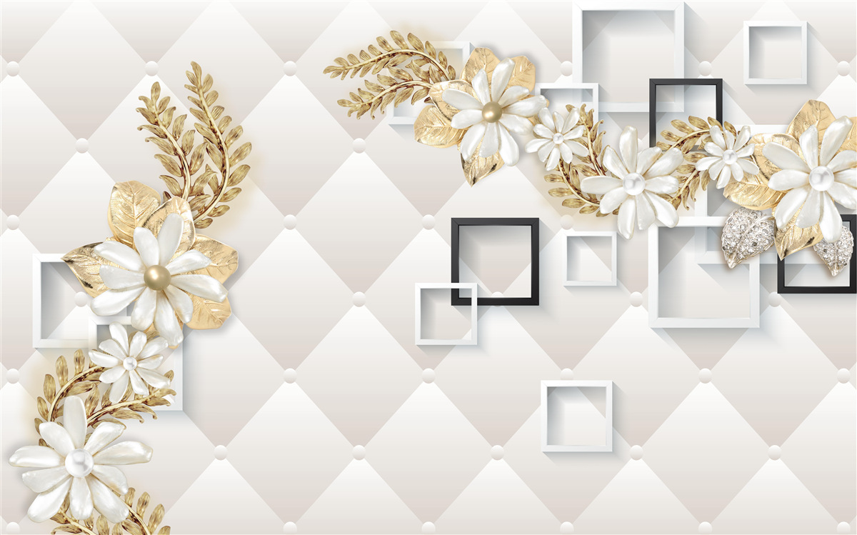 Фотошпалери квадратні квіткові композиції