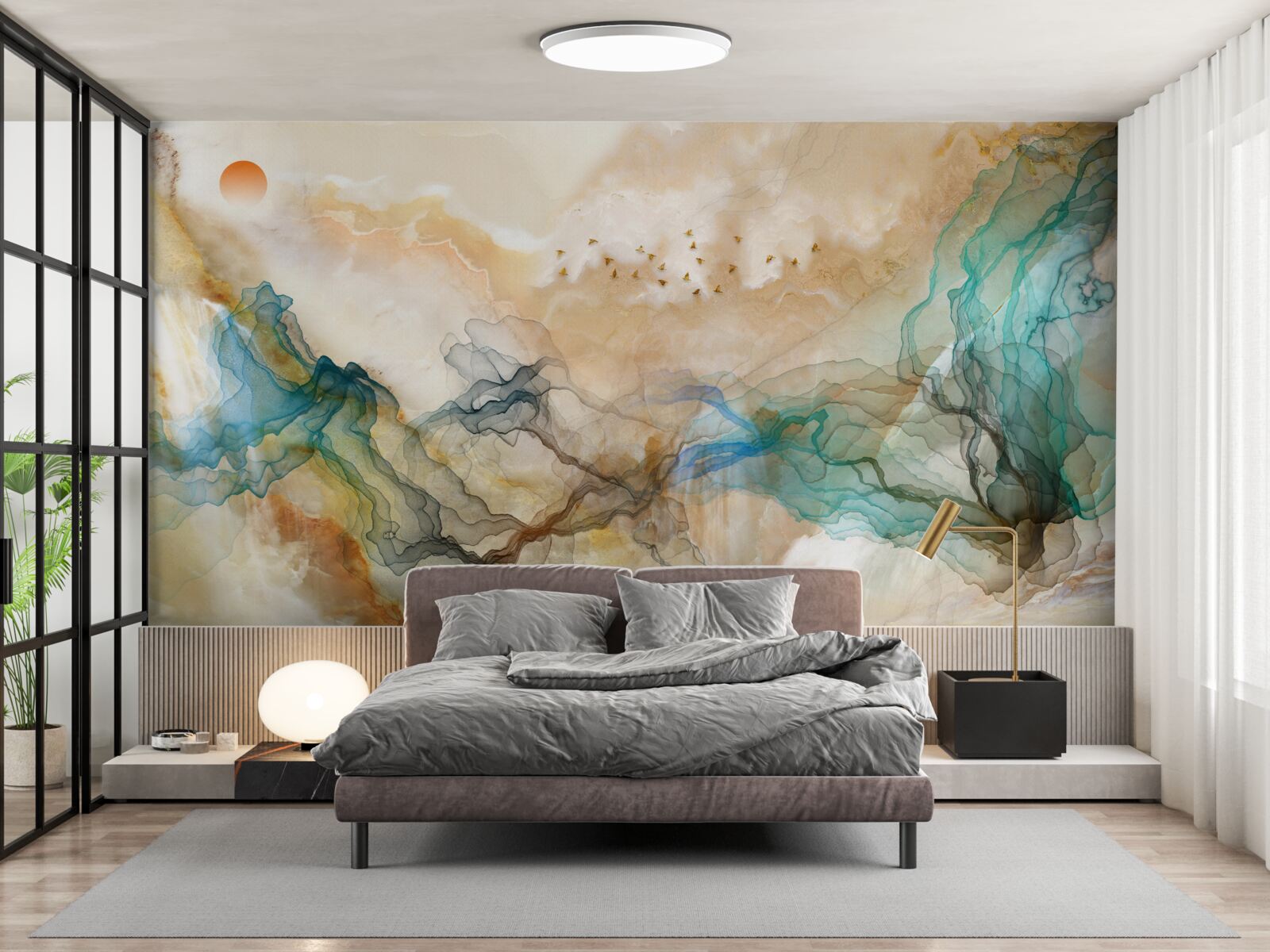 Фотошпалери Японський пейзаж в абстрактному стилі