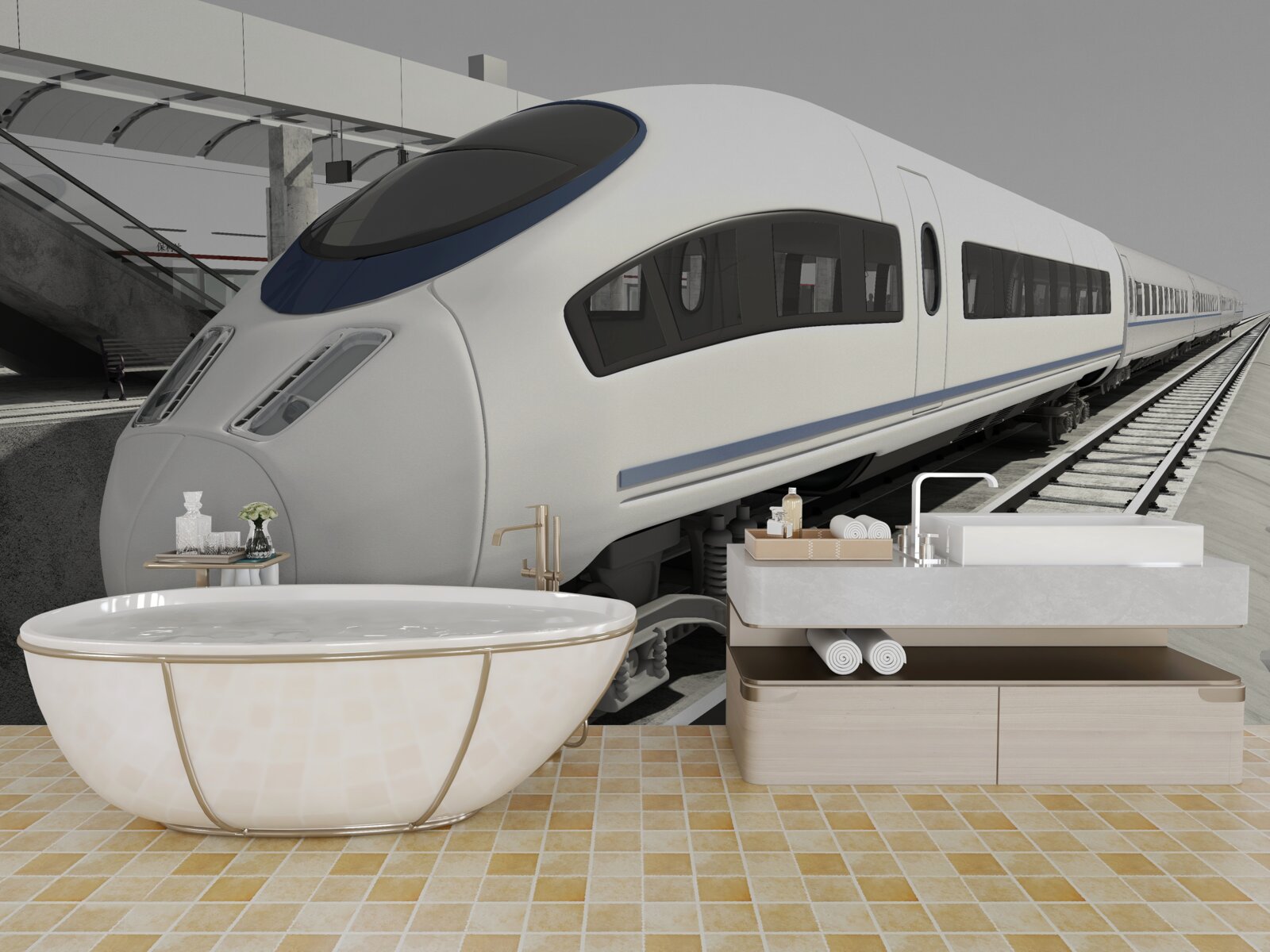 Фотошпалери композиція на платформі