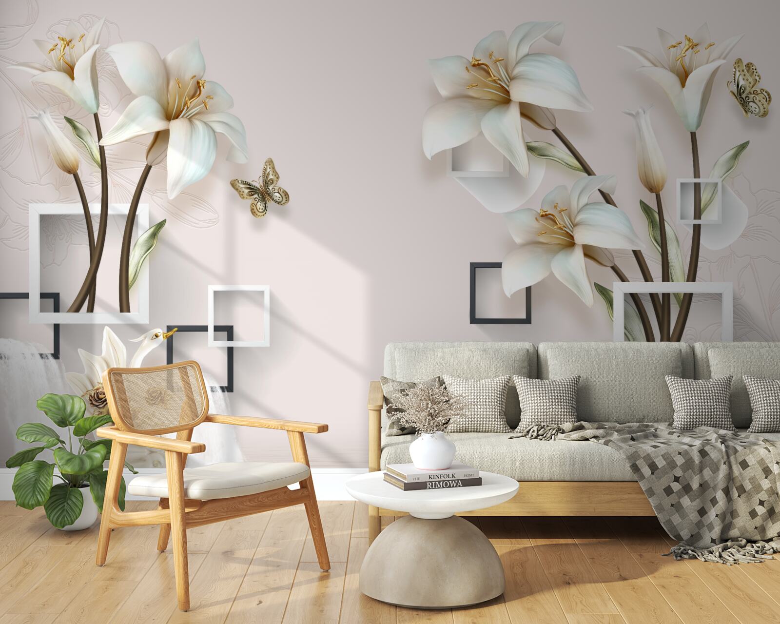 Фотошпалери квадратні рамки для квітів