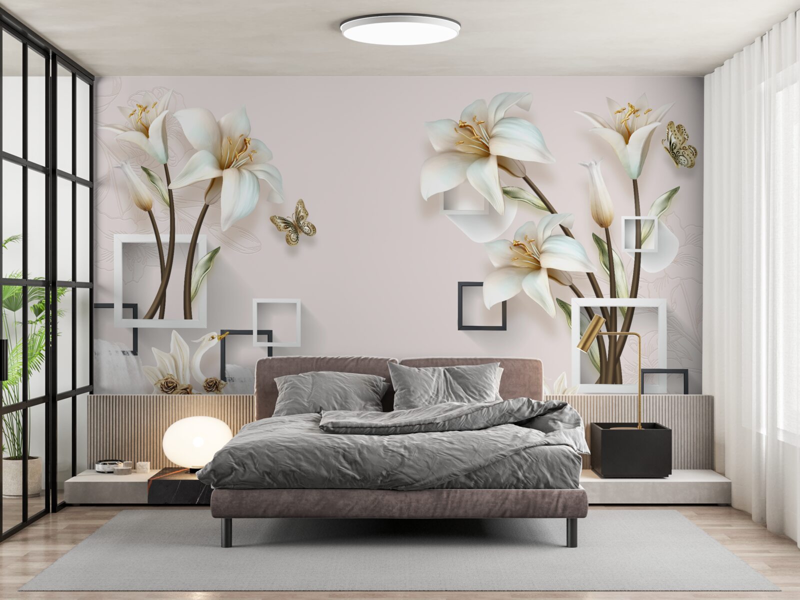 Фотошпалери квадратні рамки для квітів