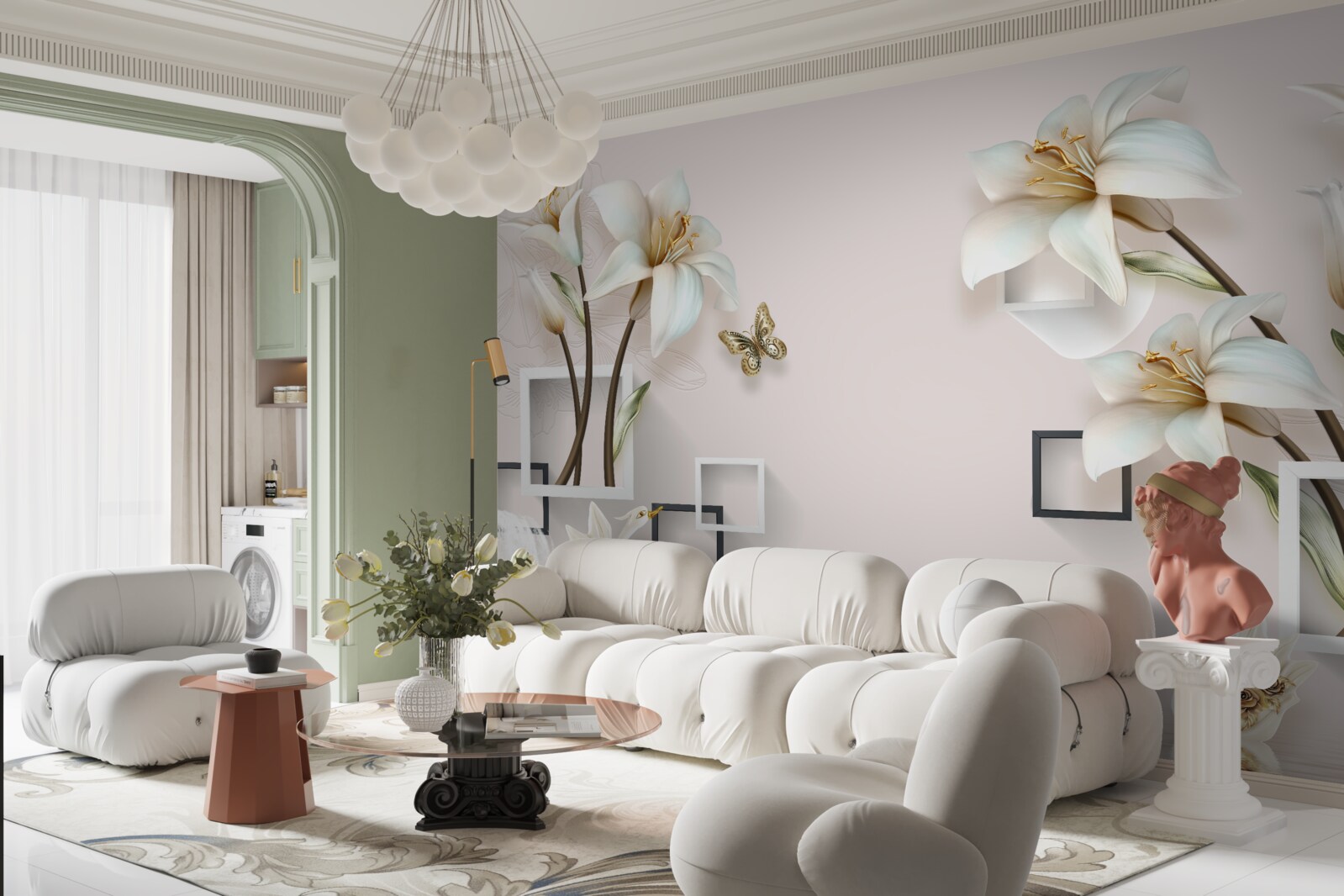 Фотошпалери квадратні рамки для квітів