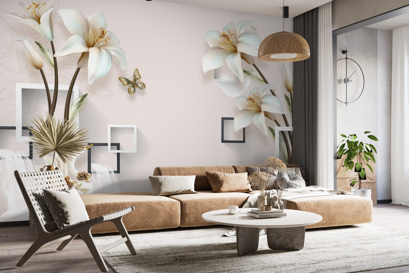 Фотошпалери квадратні рамки для квітів