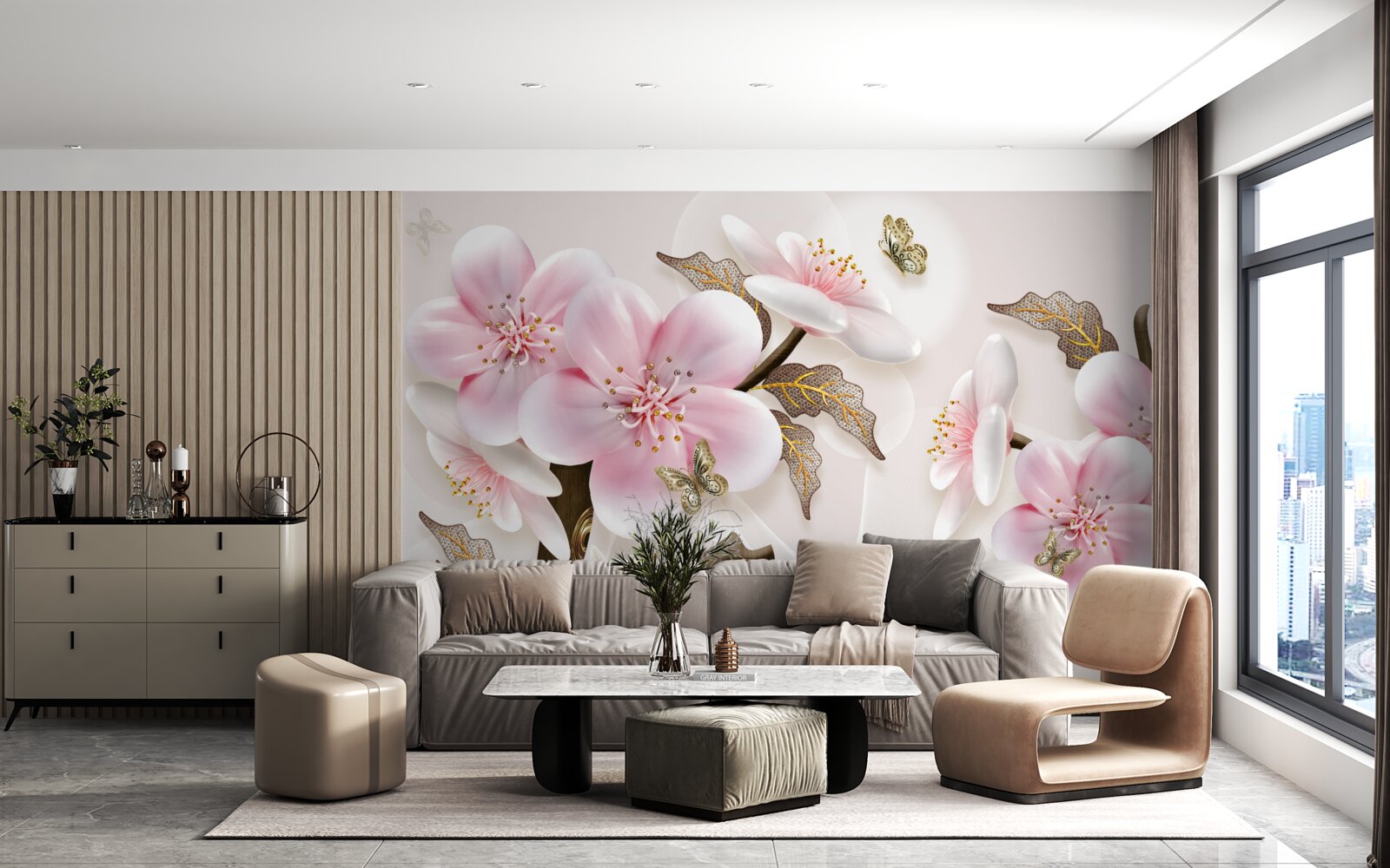 Фотошпалери делікатно квітучі бутони