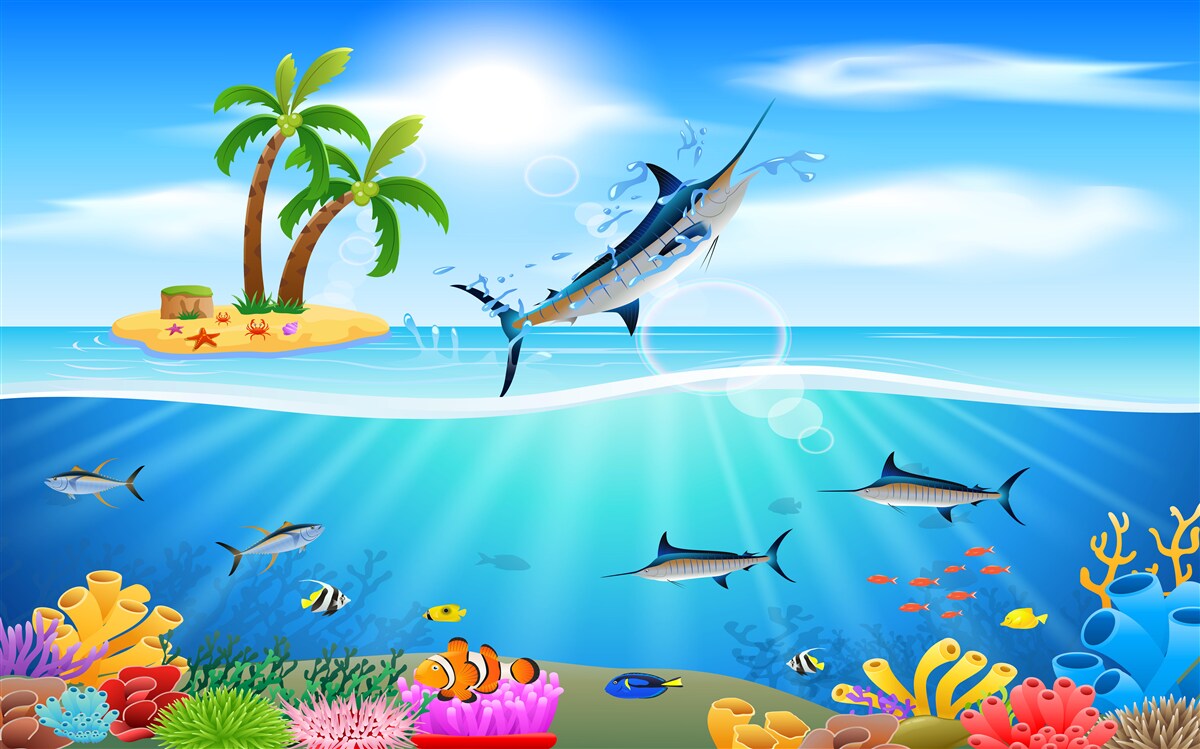 Фотошпалери хижа риба вистрибує з моря