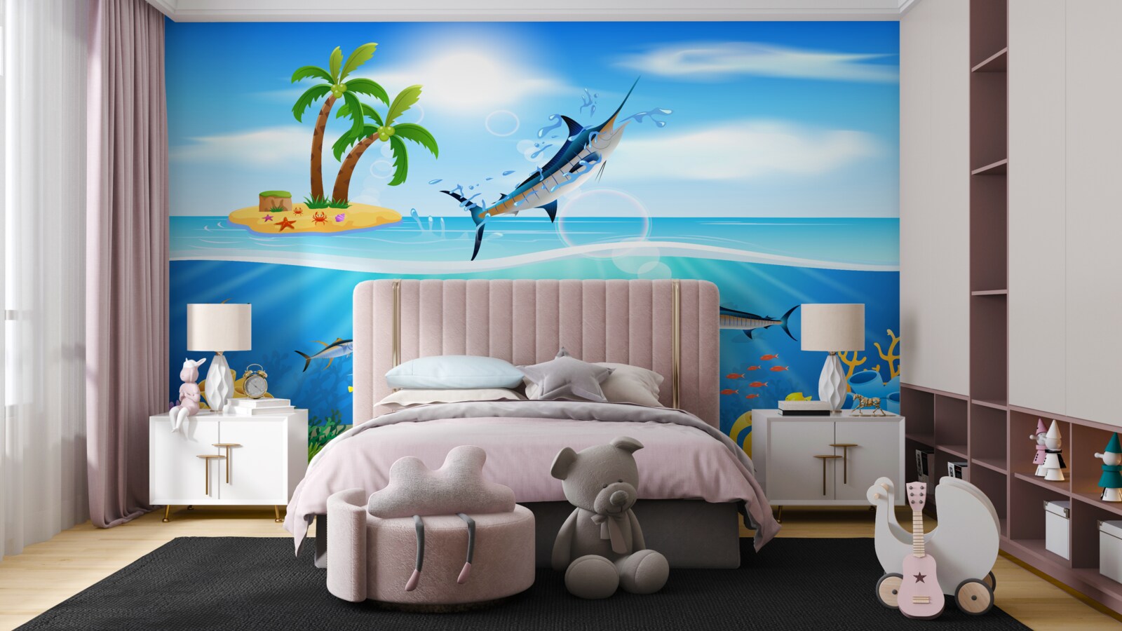 Фотошпалери хижа риба вистрибує з моря