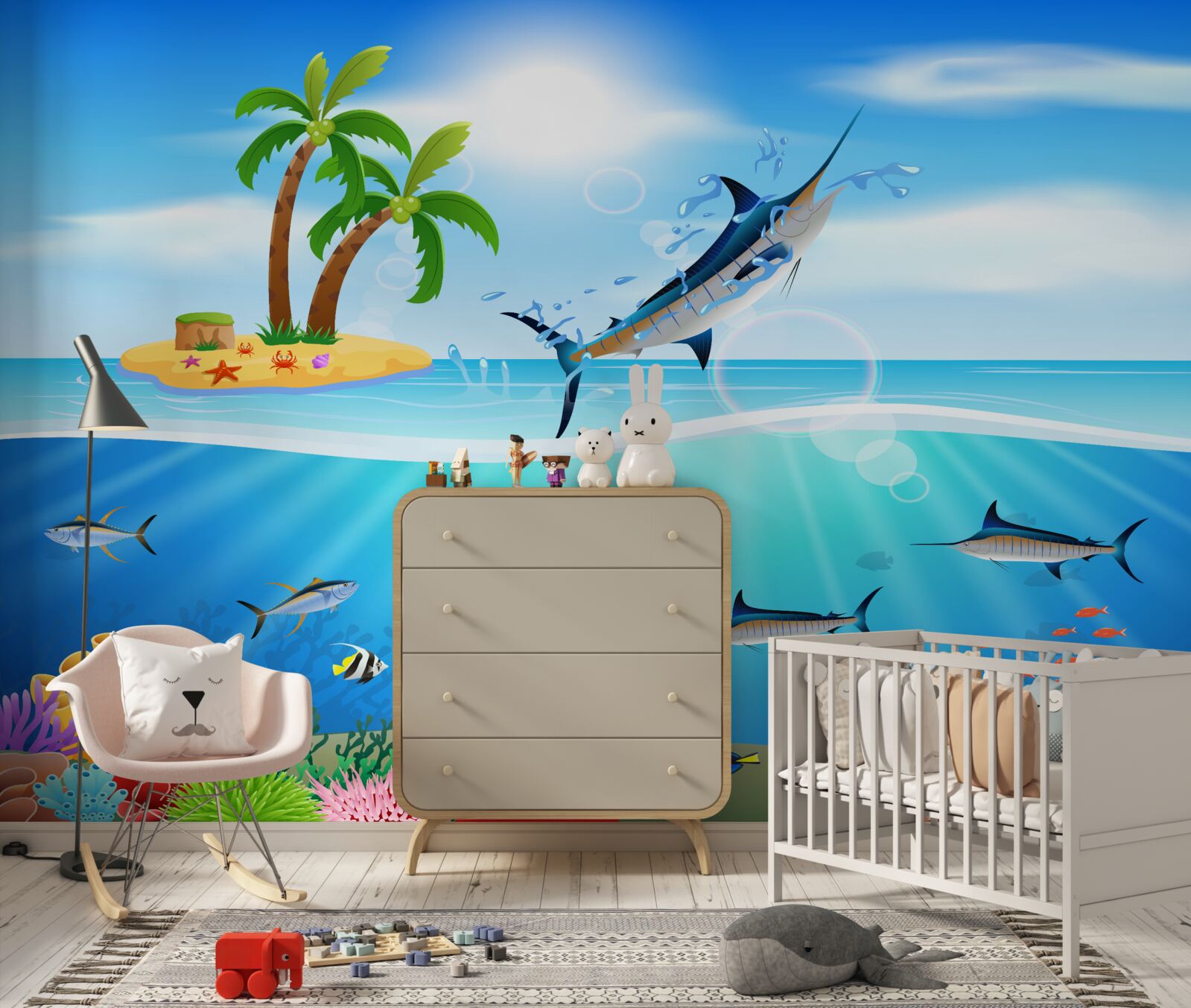 Фотошпалери хижа риба вистрибує з моря