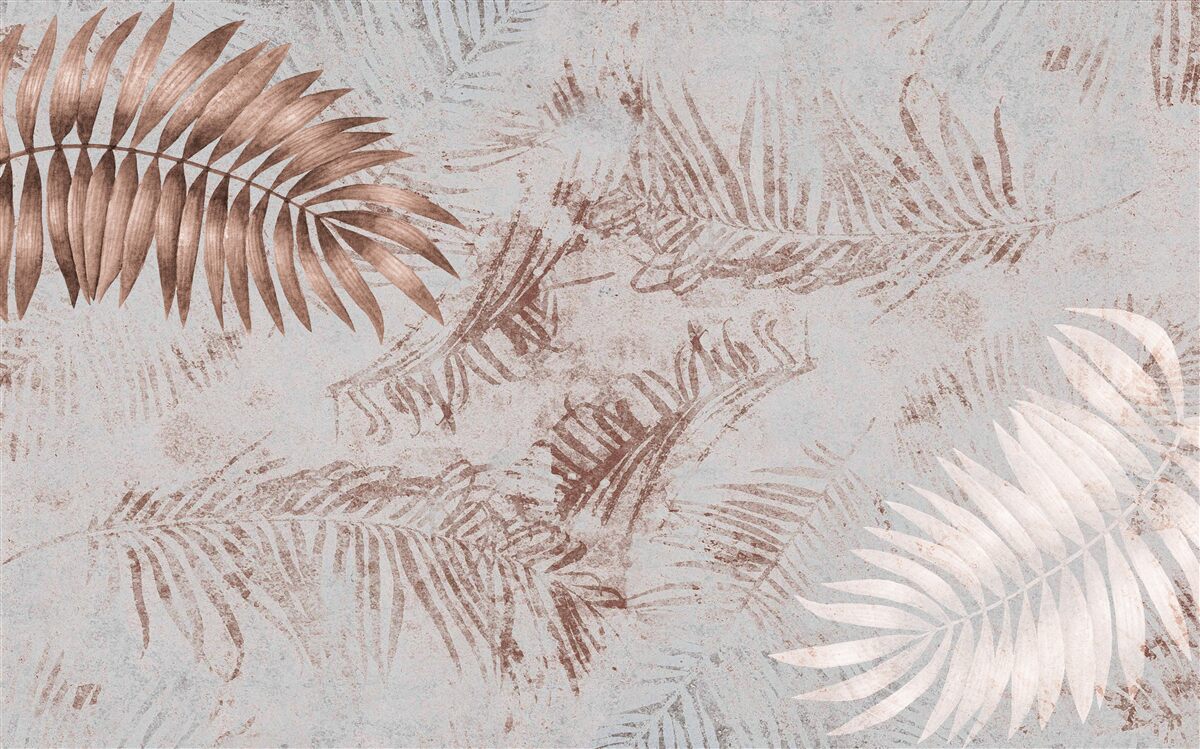 Фотошпалери коричнева та біла папороть