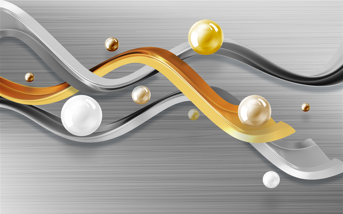 Фотошпалери лінії та сфери в абстракції