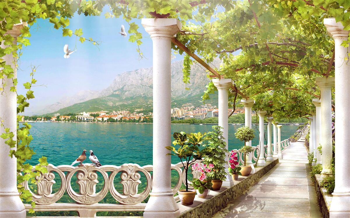 Фотошпалери вид на площу з набережної