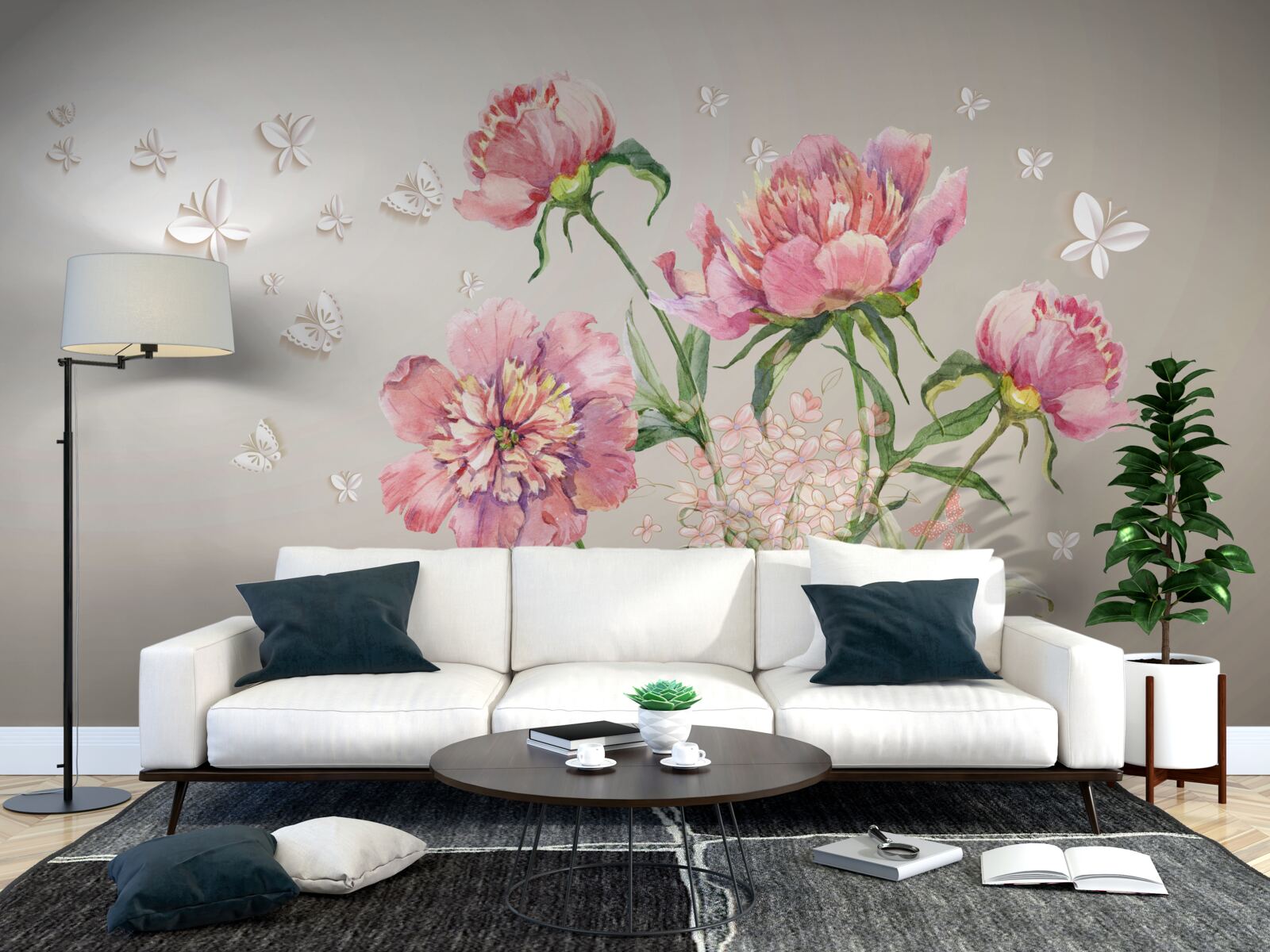 Фотошпалери ніжні весняні квіти в ніжних рожевих тонах