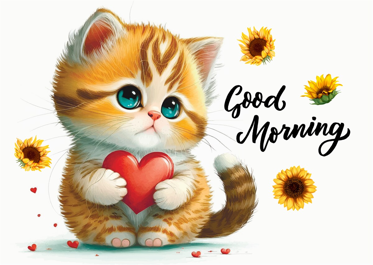 Фотошпалери кіт з побажаннями