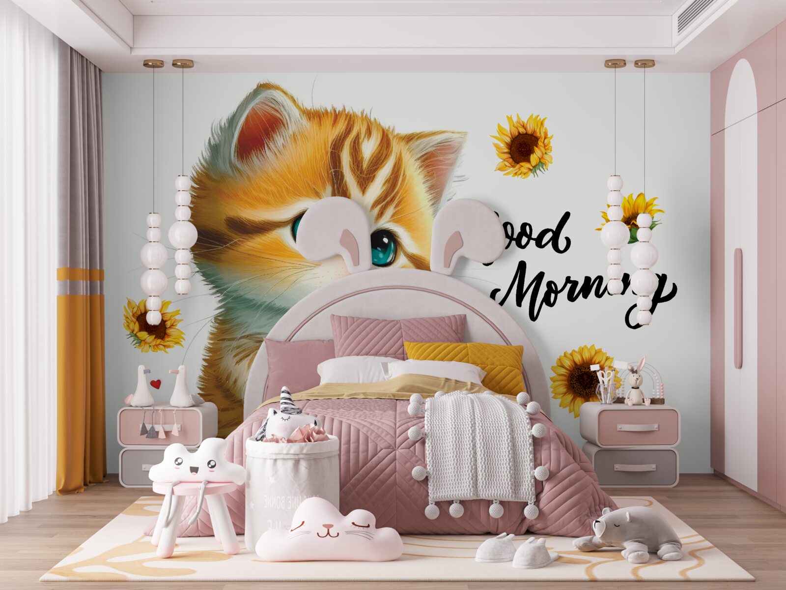 Фотошпалери кіт з побажаннями