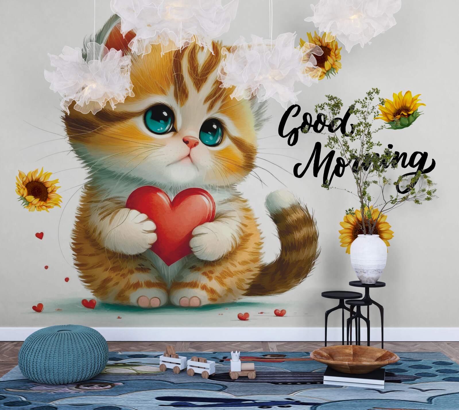 Фотошпалери кіт з побажаннями