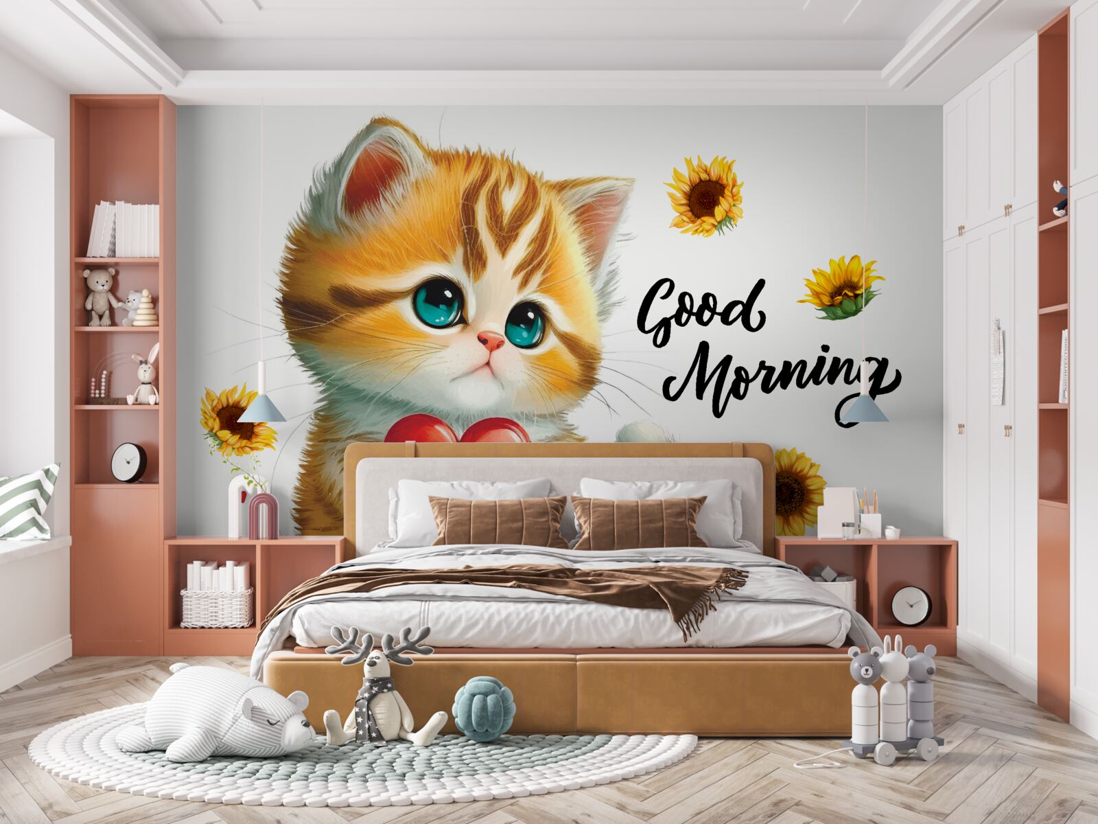 Фотошпалери кіт з побажаннями