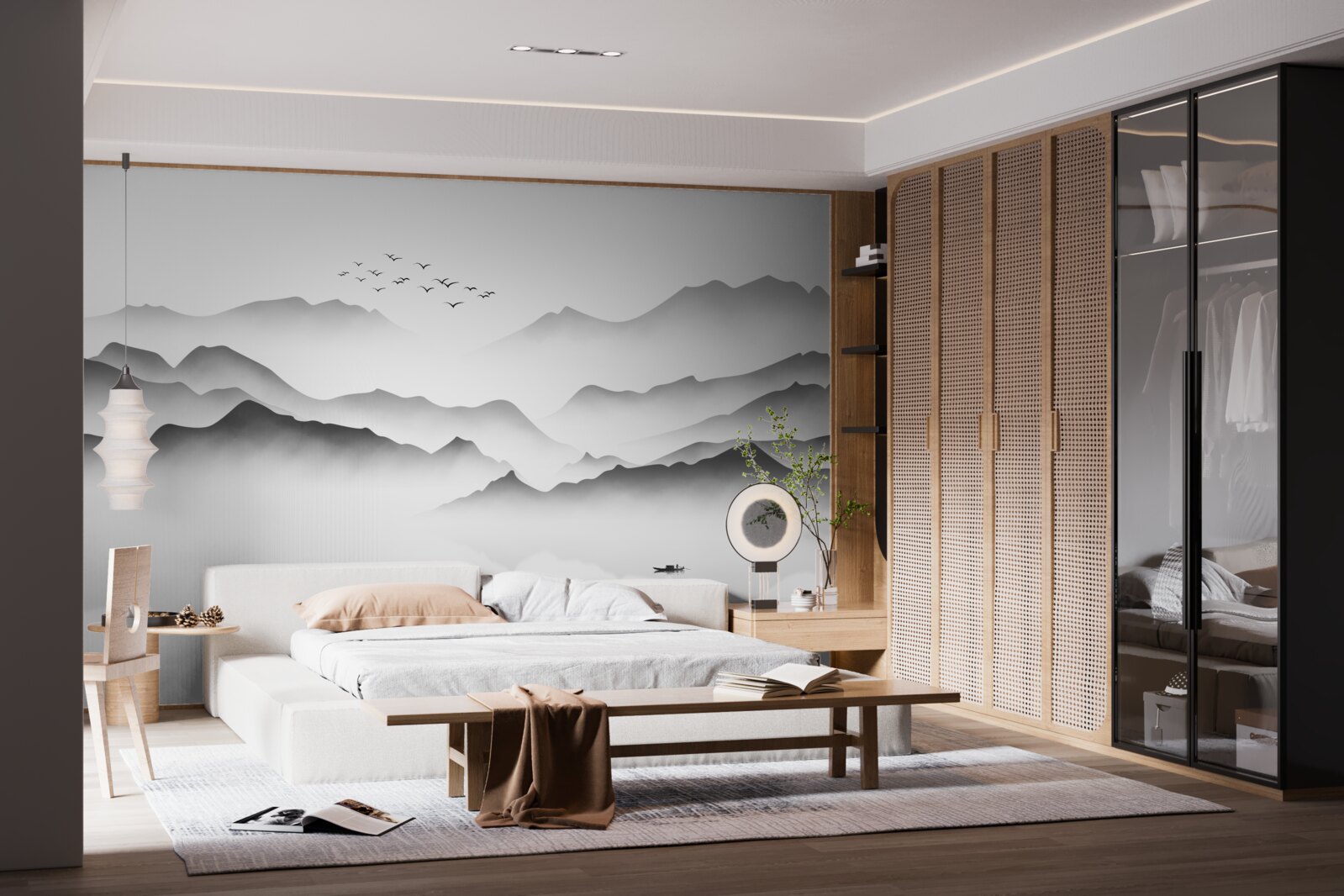 Фотошпалери ранок біля річки, оповитої туманом