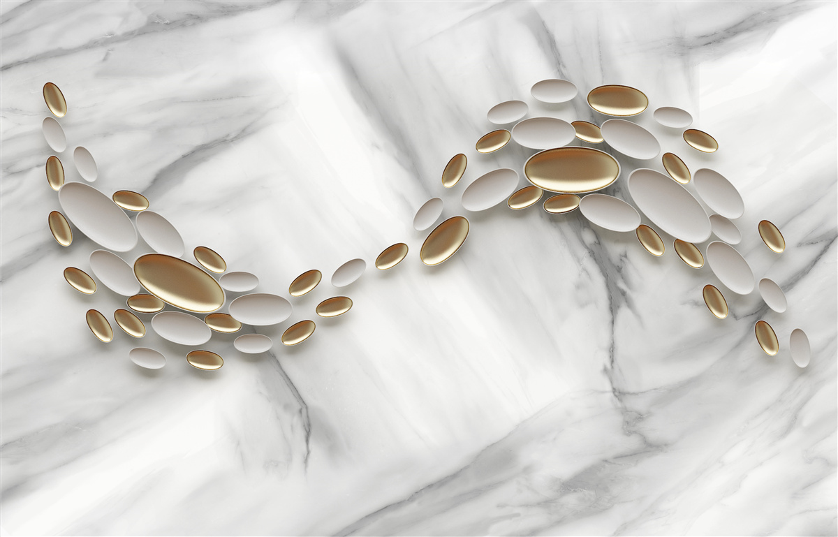 Фотошпалери золото переплітається з прожилками мармуру