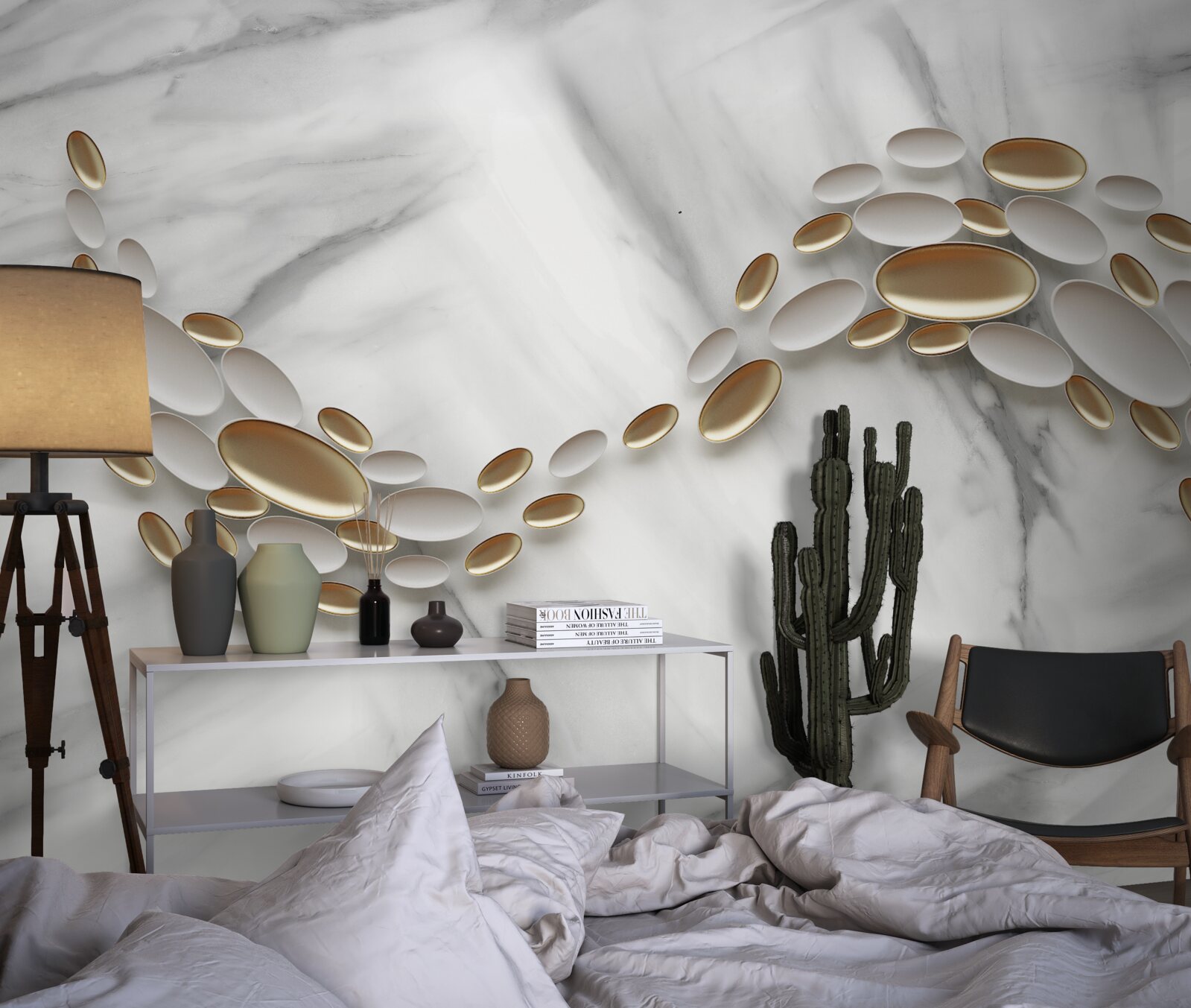 Фотошпалери золото переплітається з прожилками мармуру