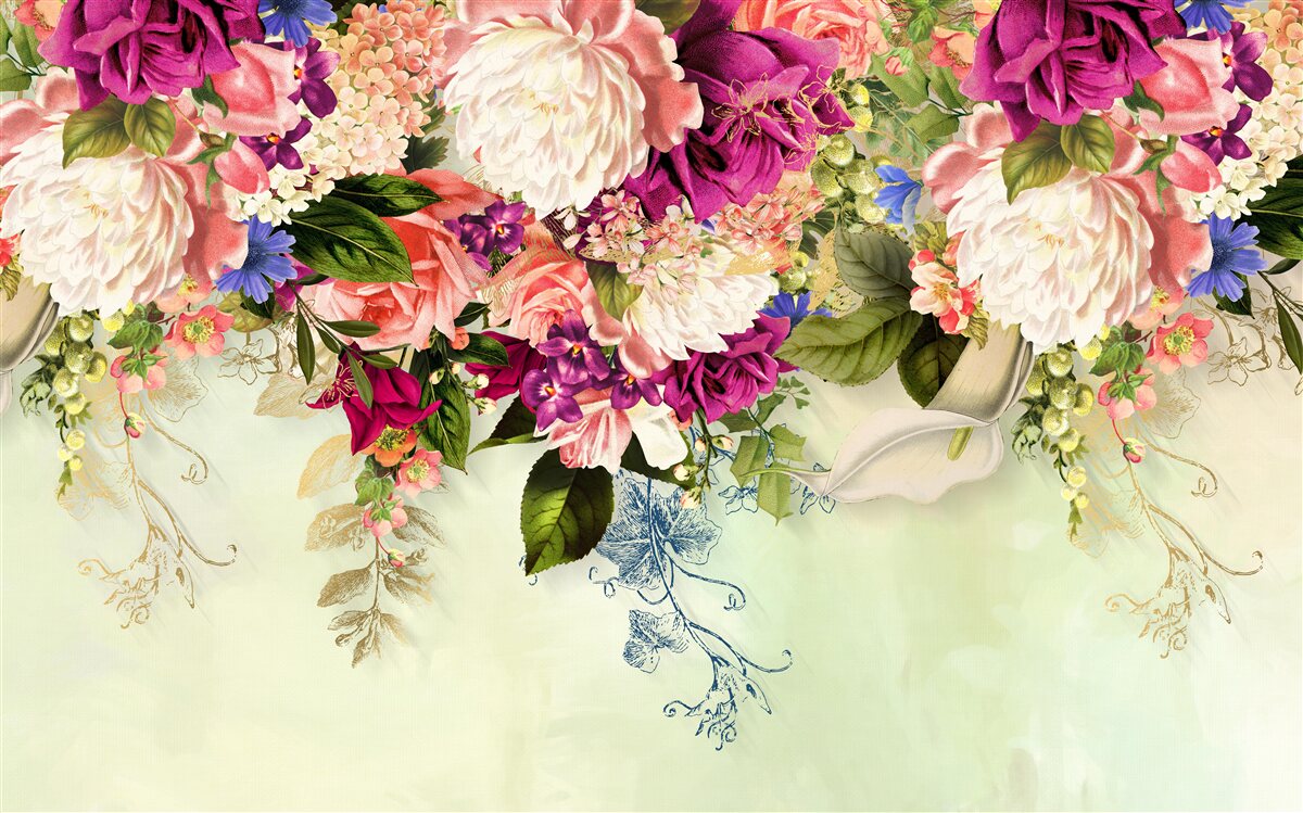 Фотошпалери елегантні квіткові композиції