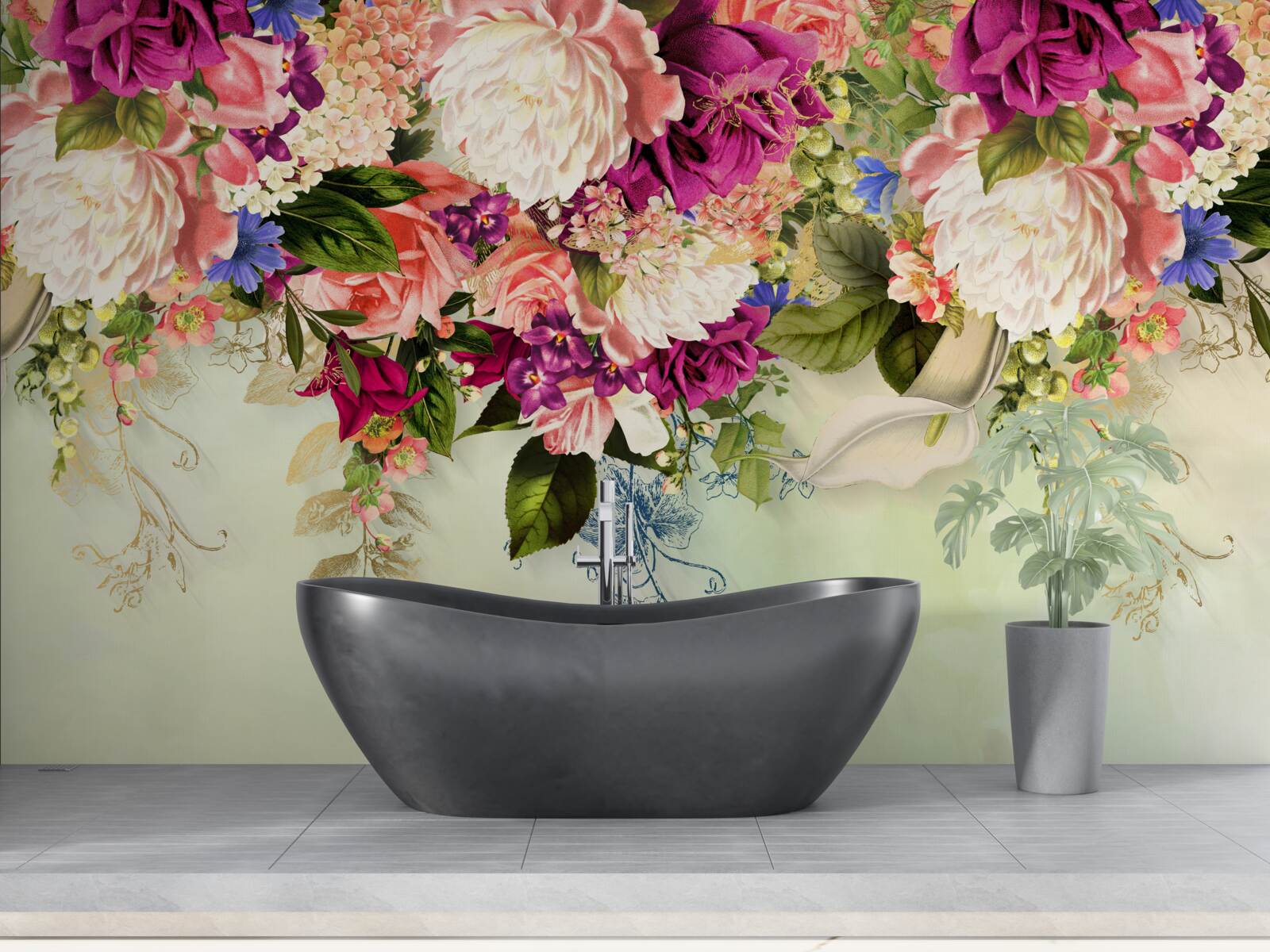 Фотошпалери елегантні квіткові композиції