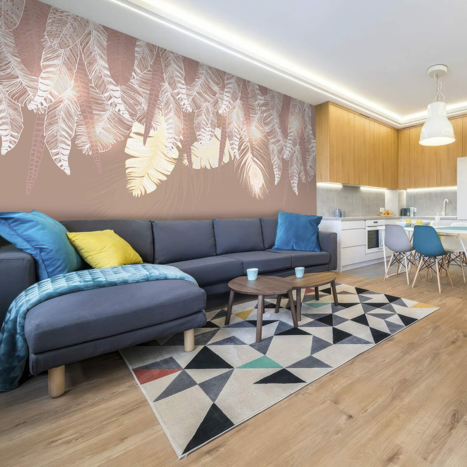 Фотошпалери листя папороті біле