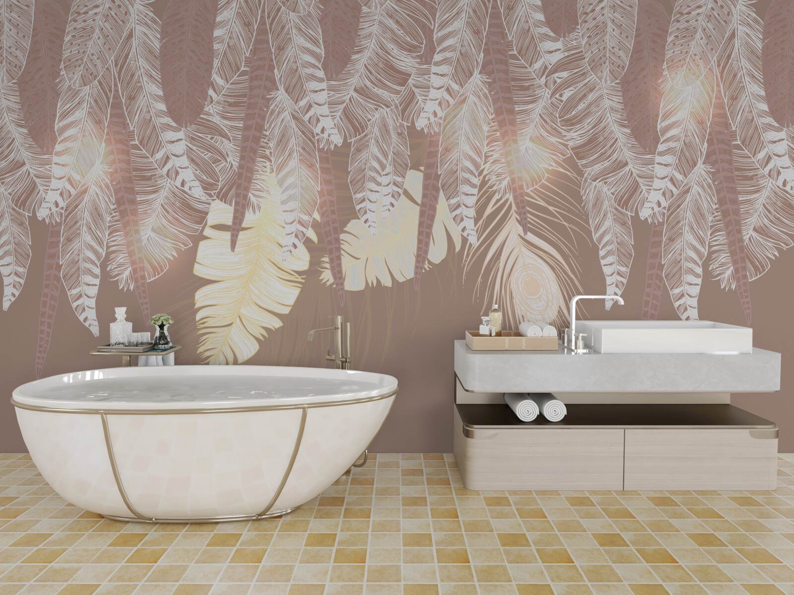 Фотошпалери листя папороті біле