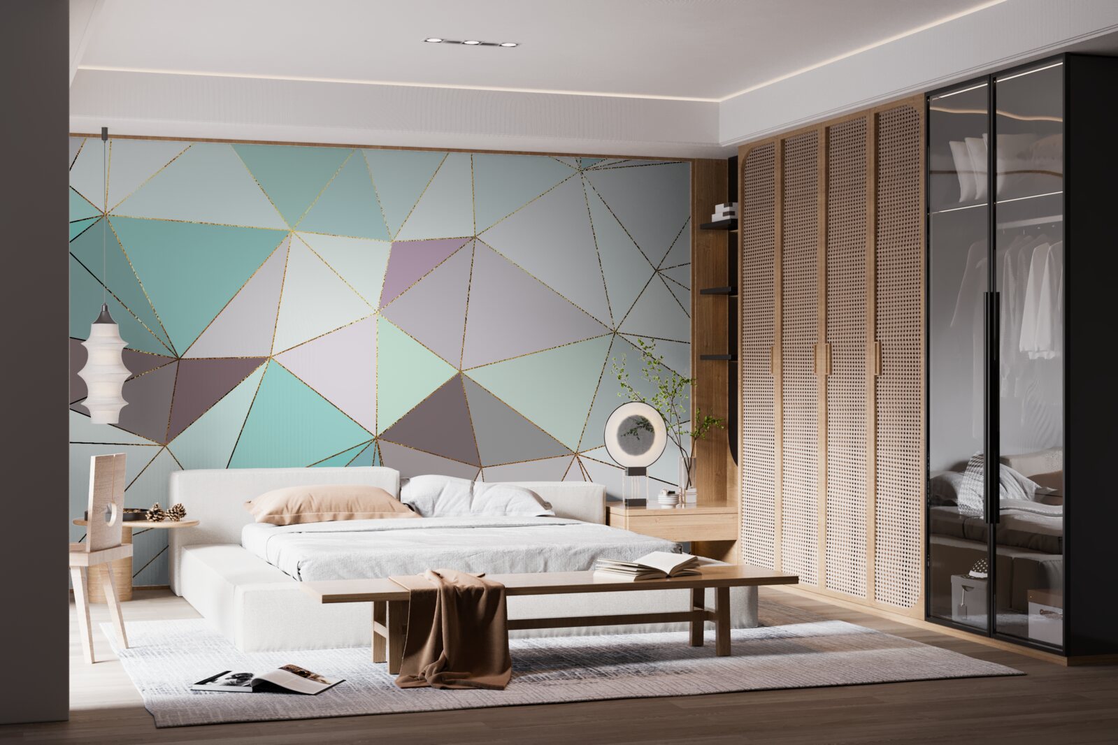 Фотошпалери геометричні фігури на мармуровій поверхні