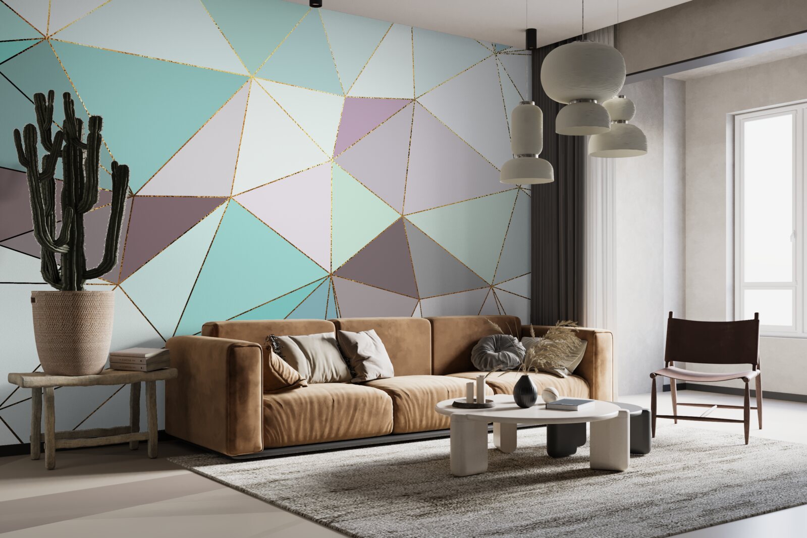 Фотошпалери геометричні фігури на мармуровій поверхні