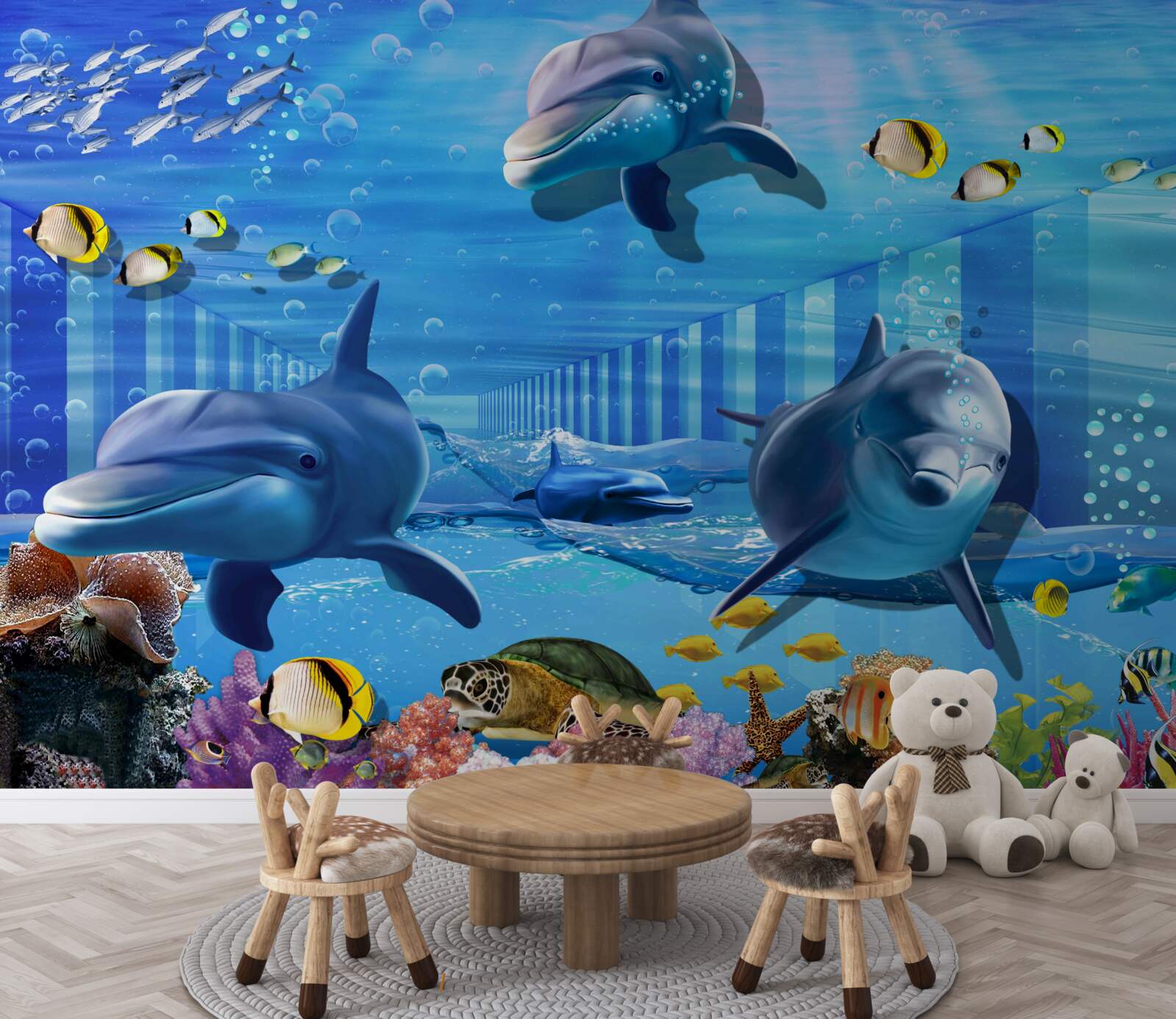 Фотошпалери глибоководні мешканці в тунелі