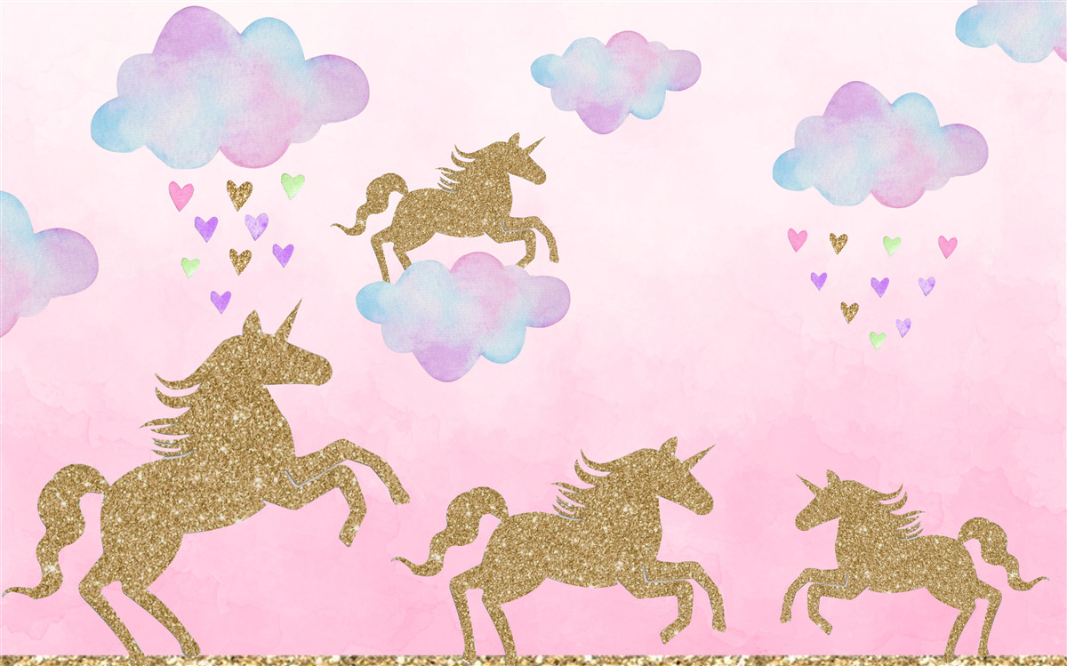 Фотошпалери єдинороги грають у хмарах