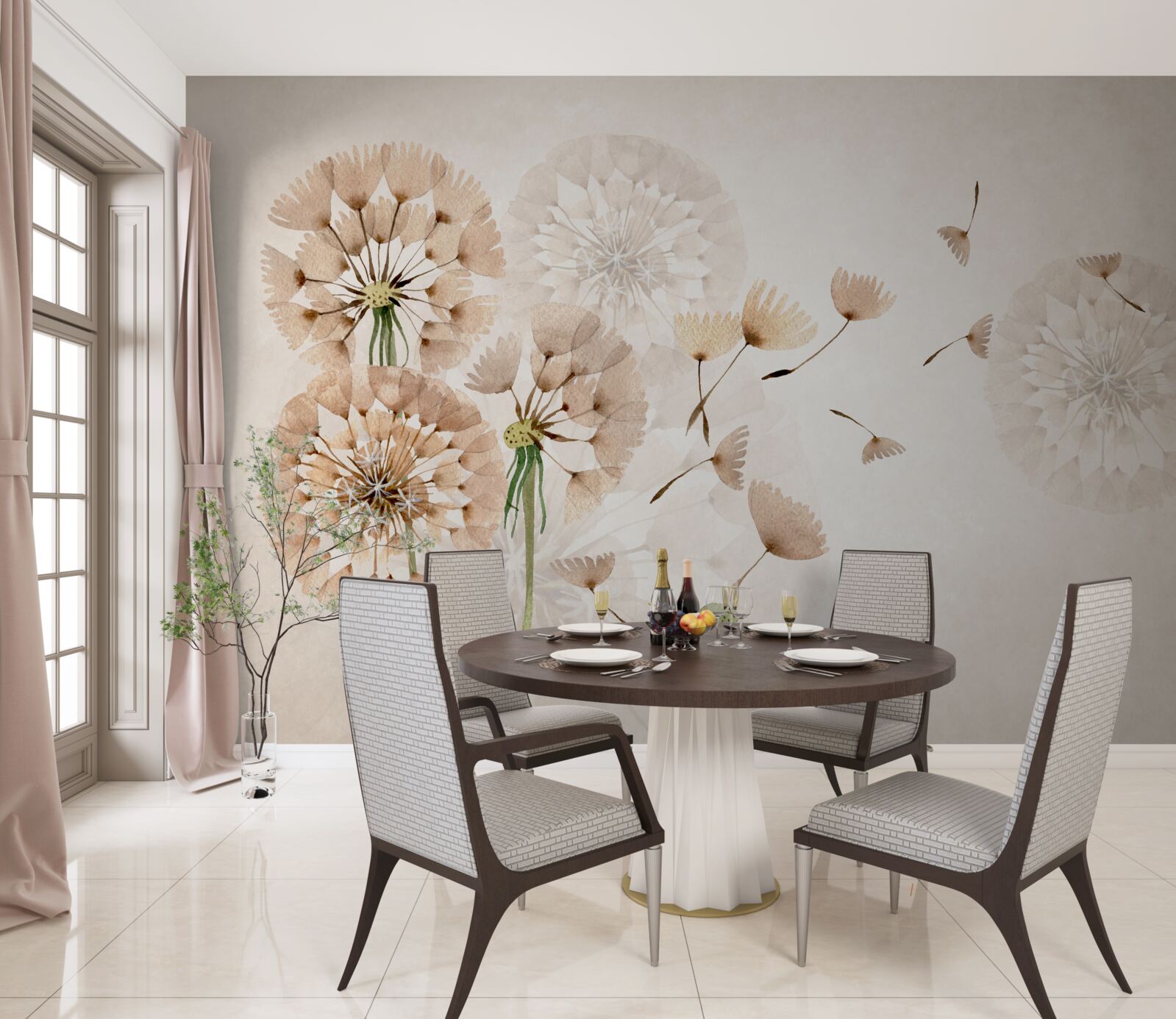 Фотошпалери випаровування кульбабового пуху