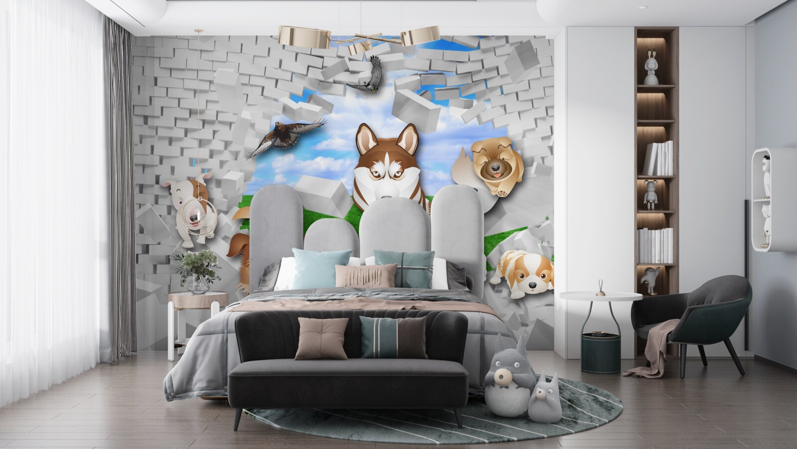 Фотошпалери анімаційні собаки подолали бар'єр