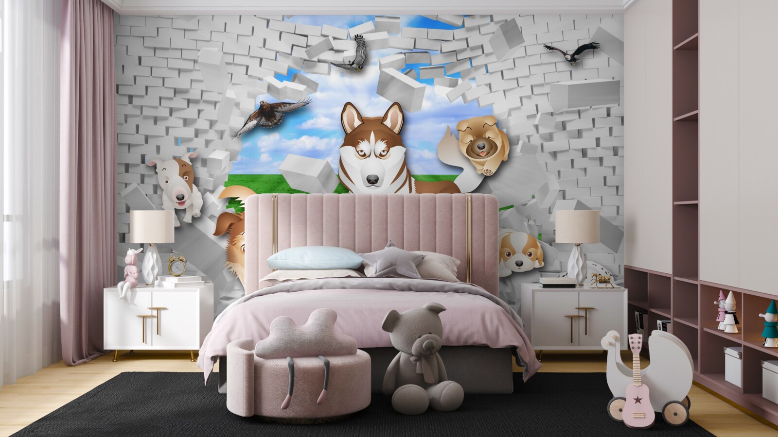 Фотошпалери анімаційні собаки подолали бар'єр