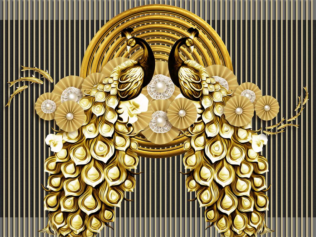 Фотошпалери вироби із зображенням павичів