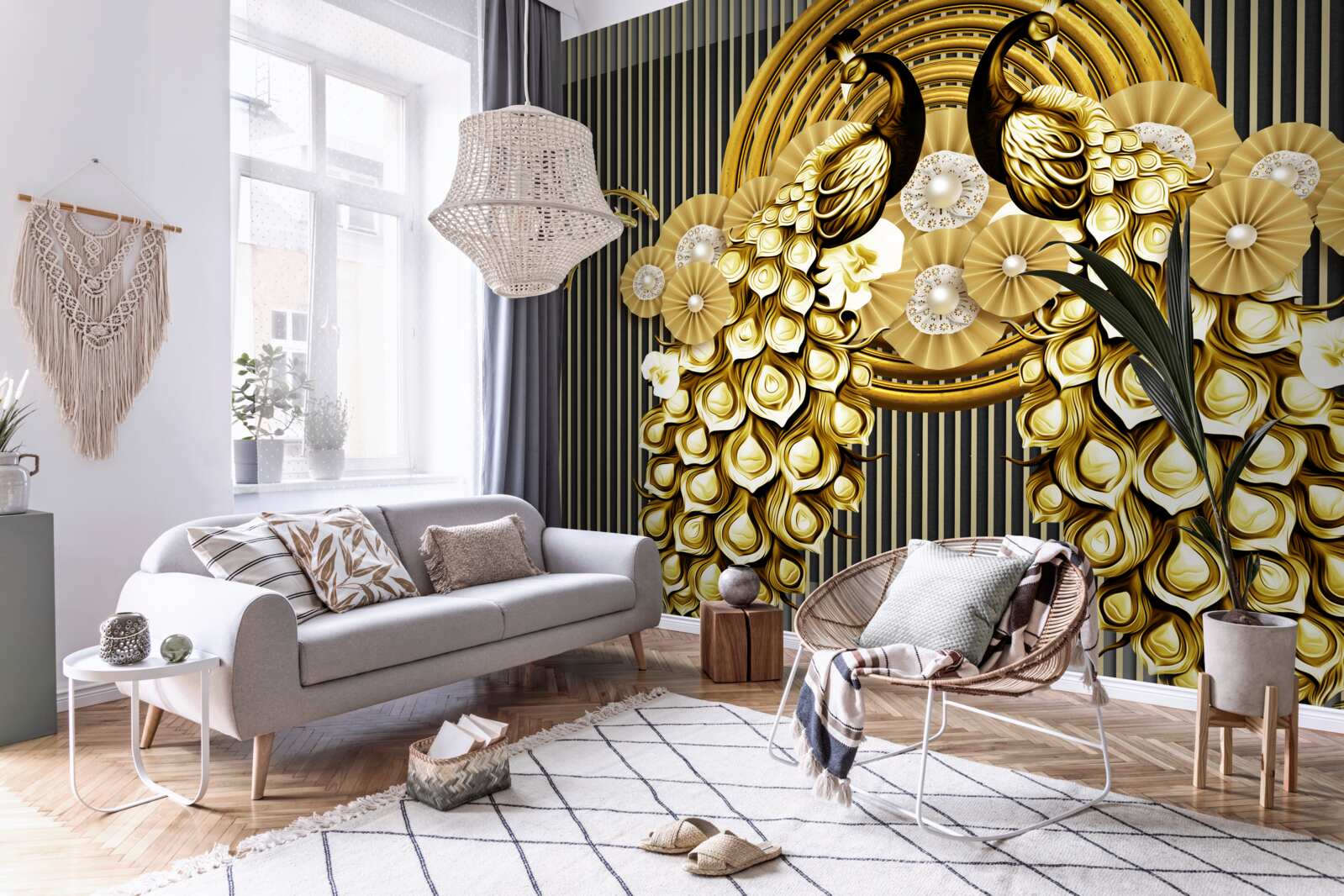 Фотошпалери вироби із зображенням павичів