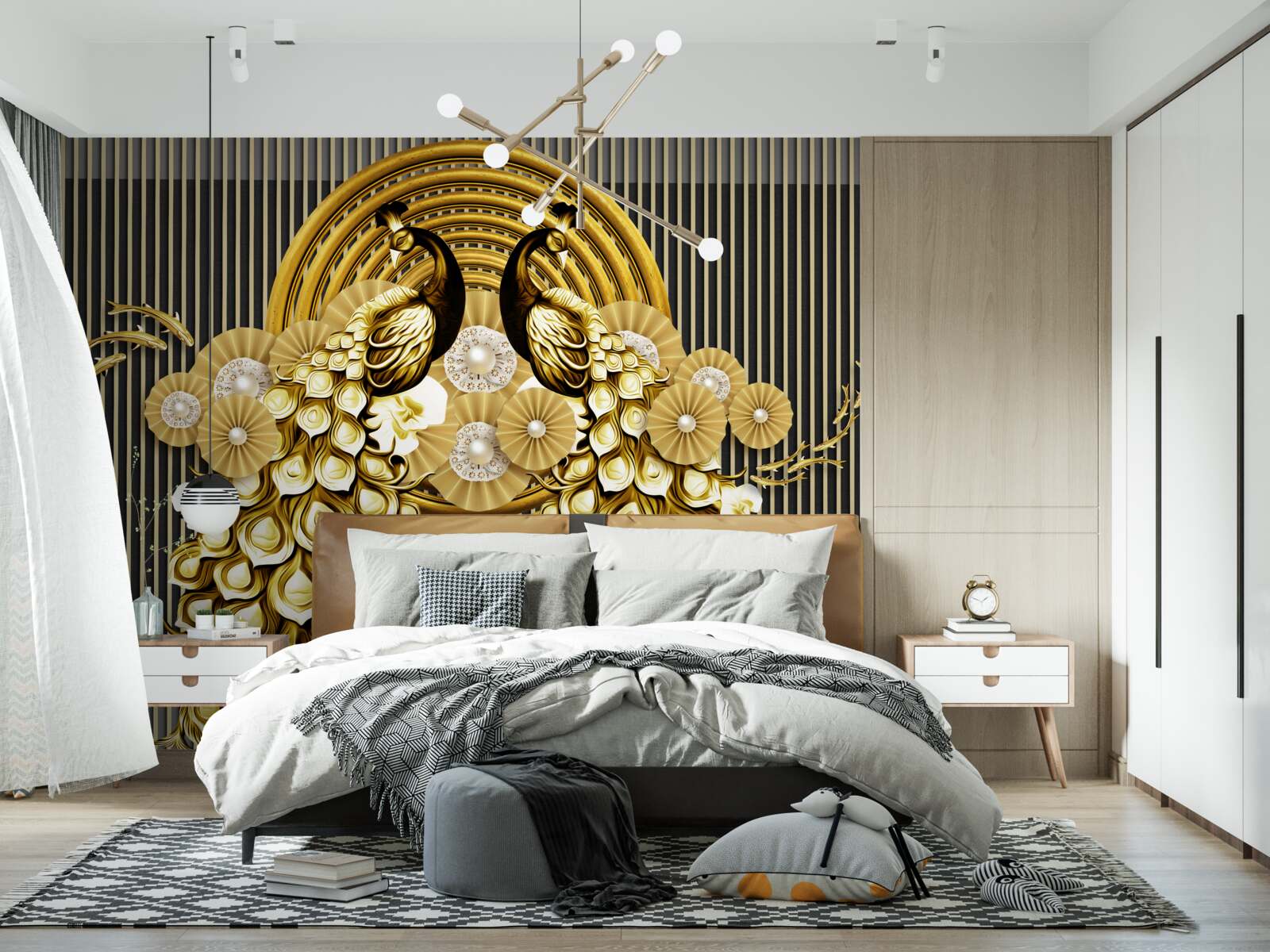 Фотошпалери вироби із зображенням павичів