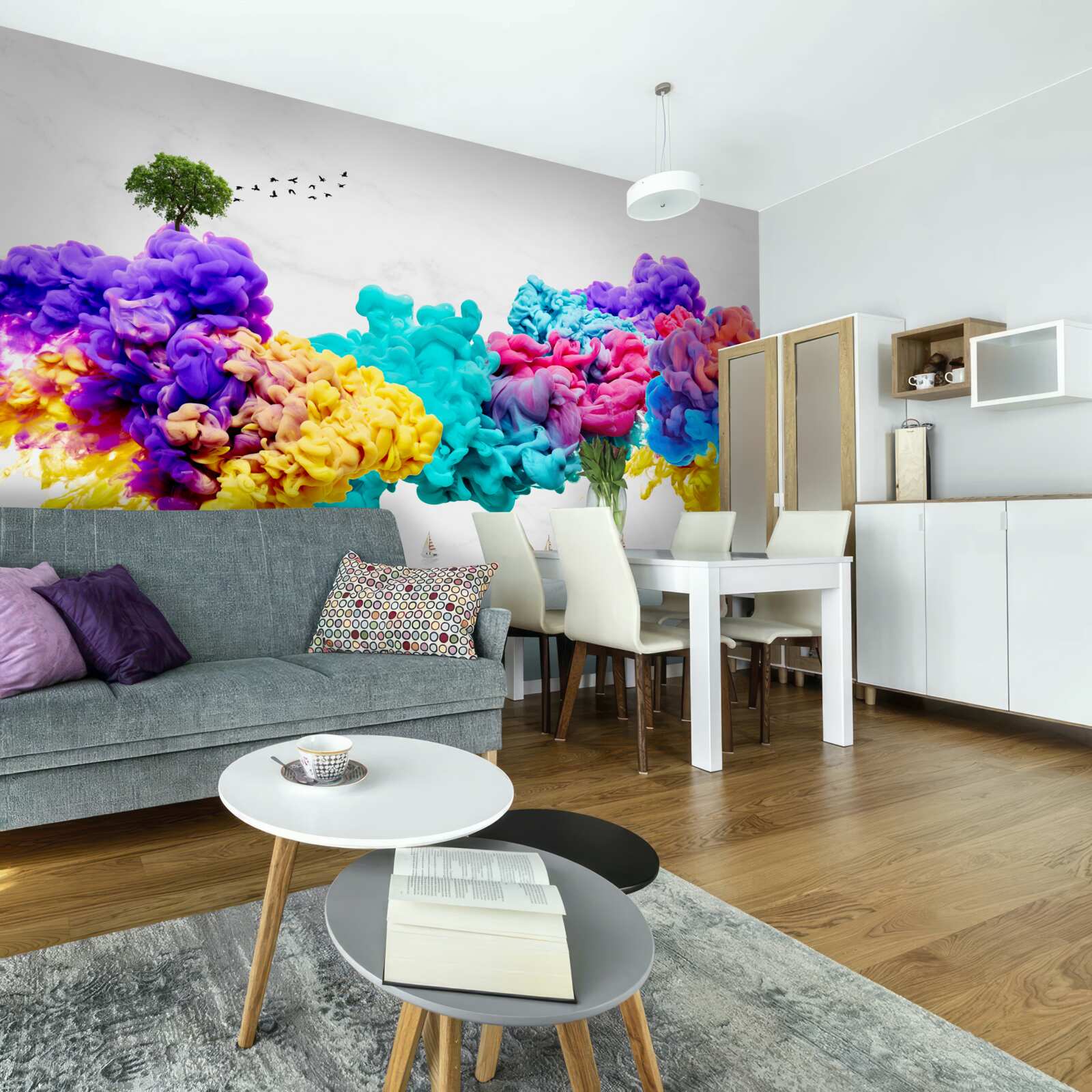 Фотошпалери яскраві кольори над поверхнею води