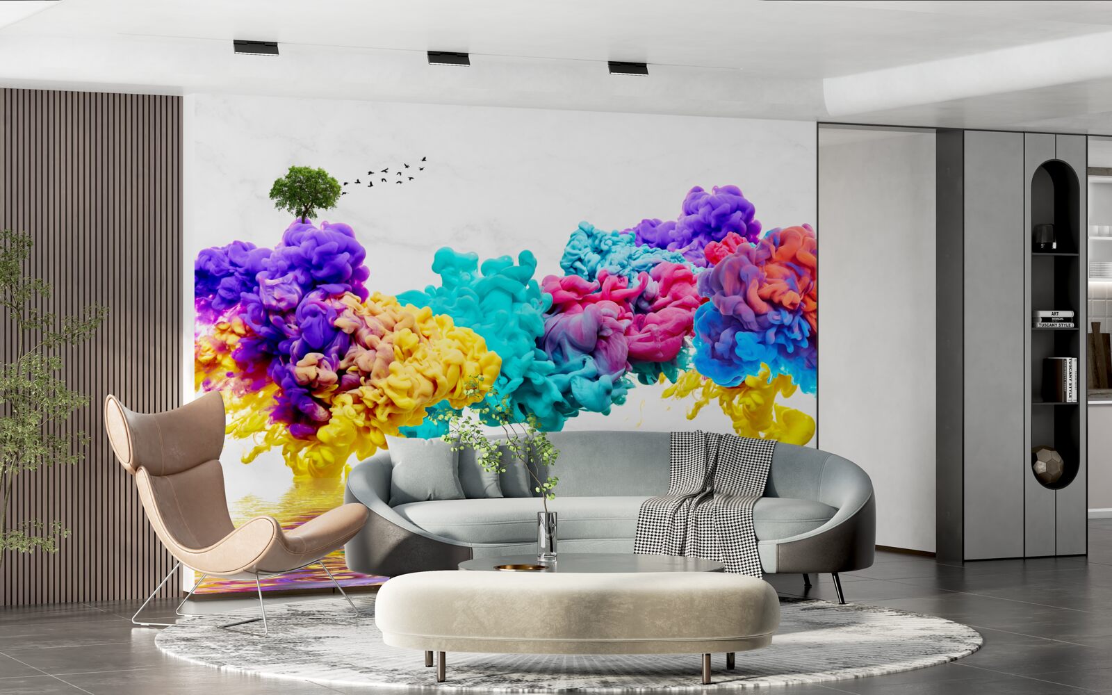 Фотошпалери яскраві кольори над поверхнею води