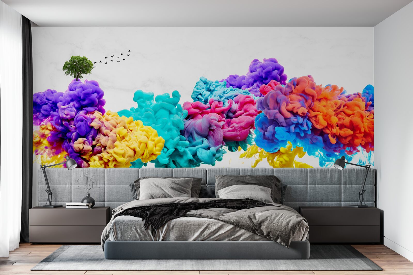 Фотошпалери яскраві кольори над поверхнею води