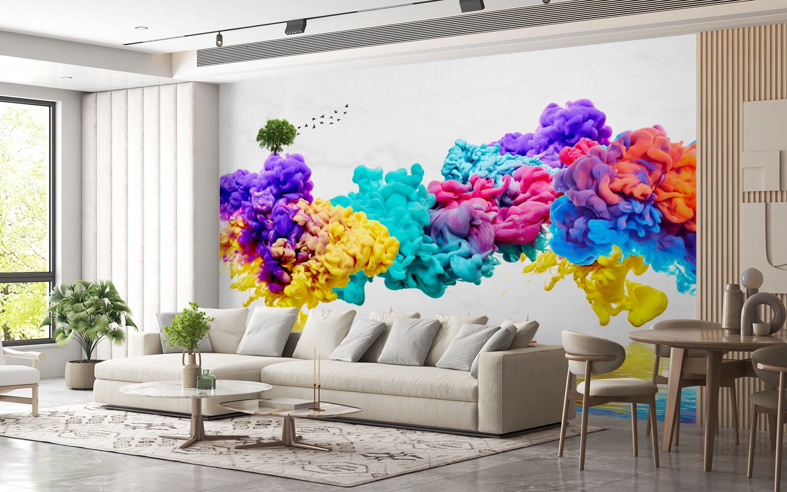 Фотошпалери яскраві кольори над поверхнею води