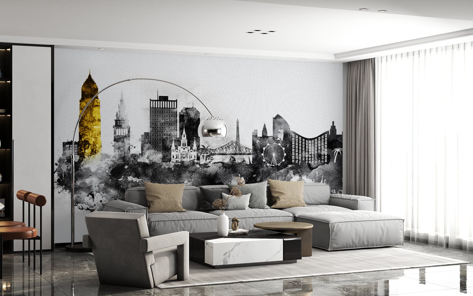 Фотошпалери архітектурна абстракція міського простору